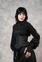 FW23 Underbust Pannier Corset in Black Linen (Pre-Order)