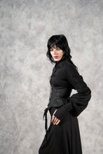 FW23 Underbust Pannier Corset in Black Linen (Pre-Order)