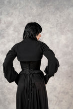 FW23 Underbust Pannier Corset in Black Linen (Pre-Order)