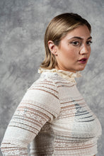 FW23 Lace High Collar Top In Ivory (Pre-Order)