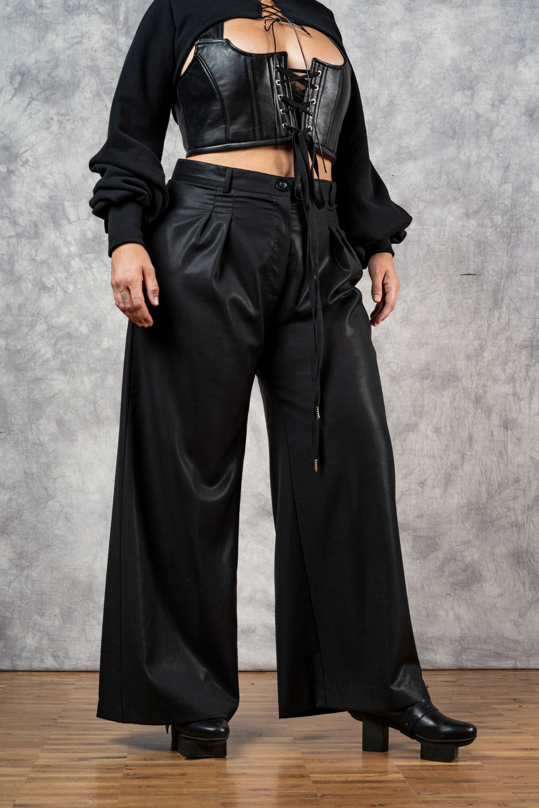 FW23 Wide Leg Trouser in Black Wool (Limited Edition, Pre-Order)