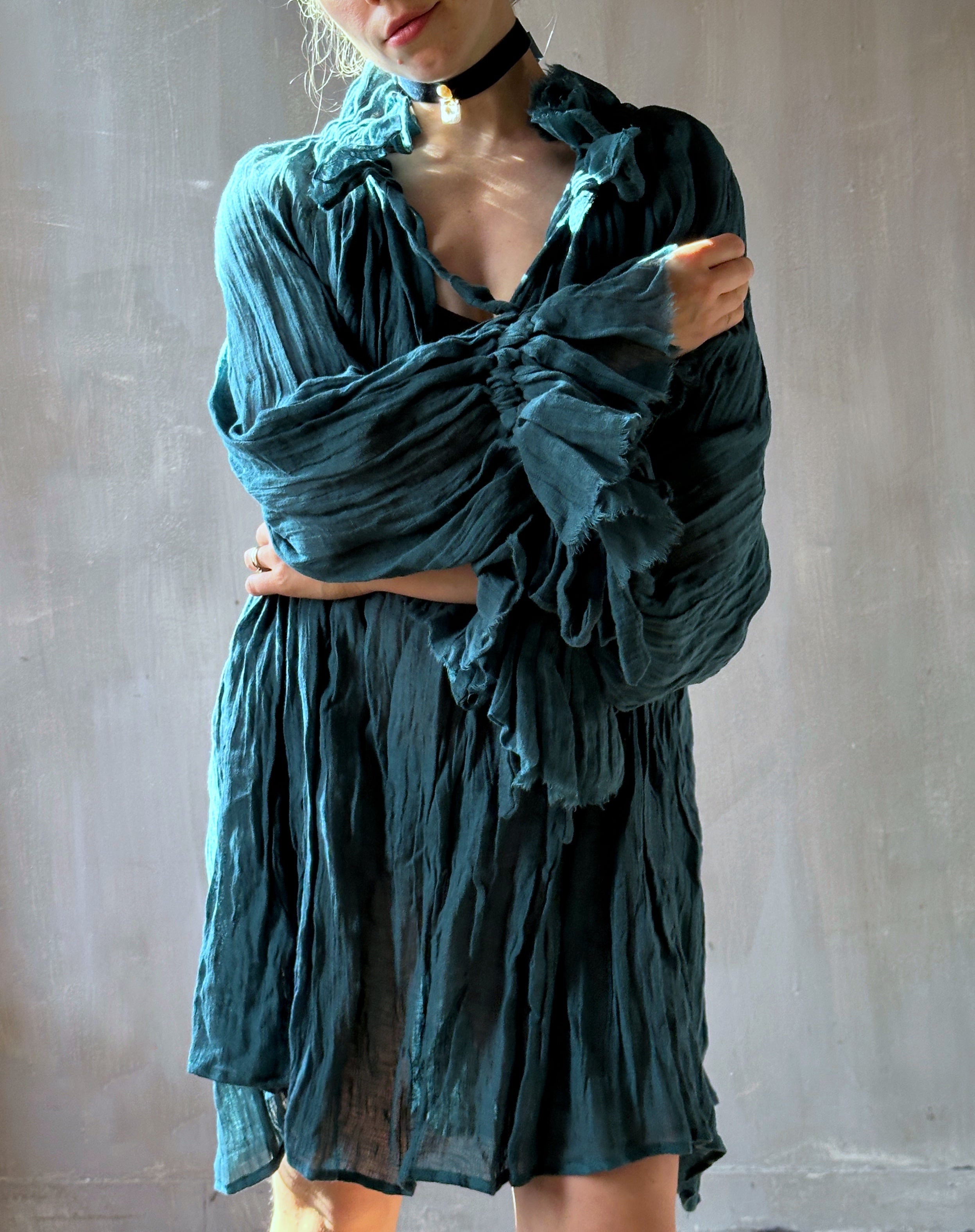 Alchemist Chemise in Teal Linen