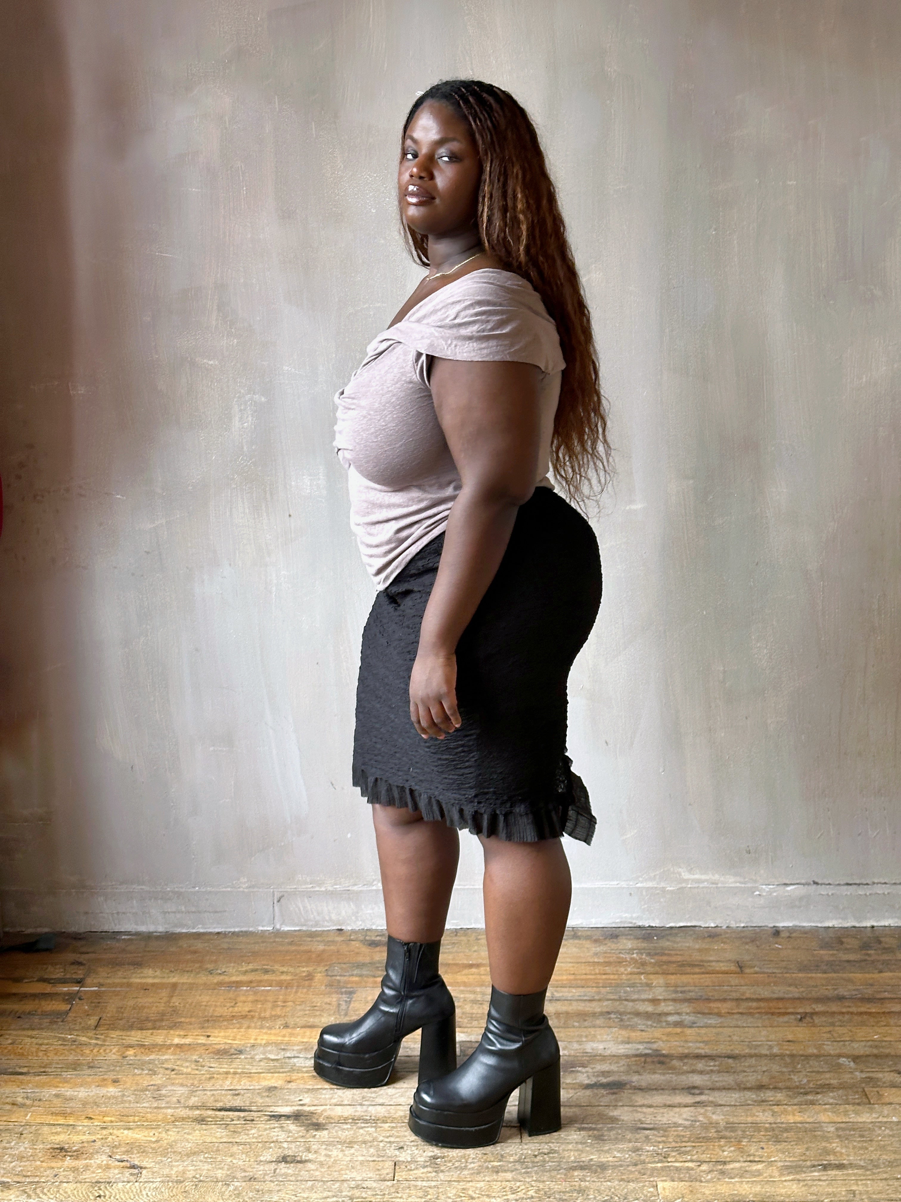Spring '26: Column Skirt with Ruffle Hem in Crinkle Cotton (Pre-Order)