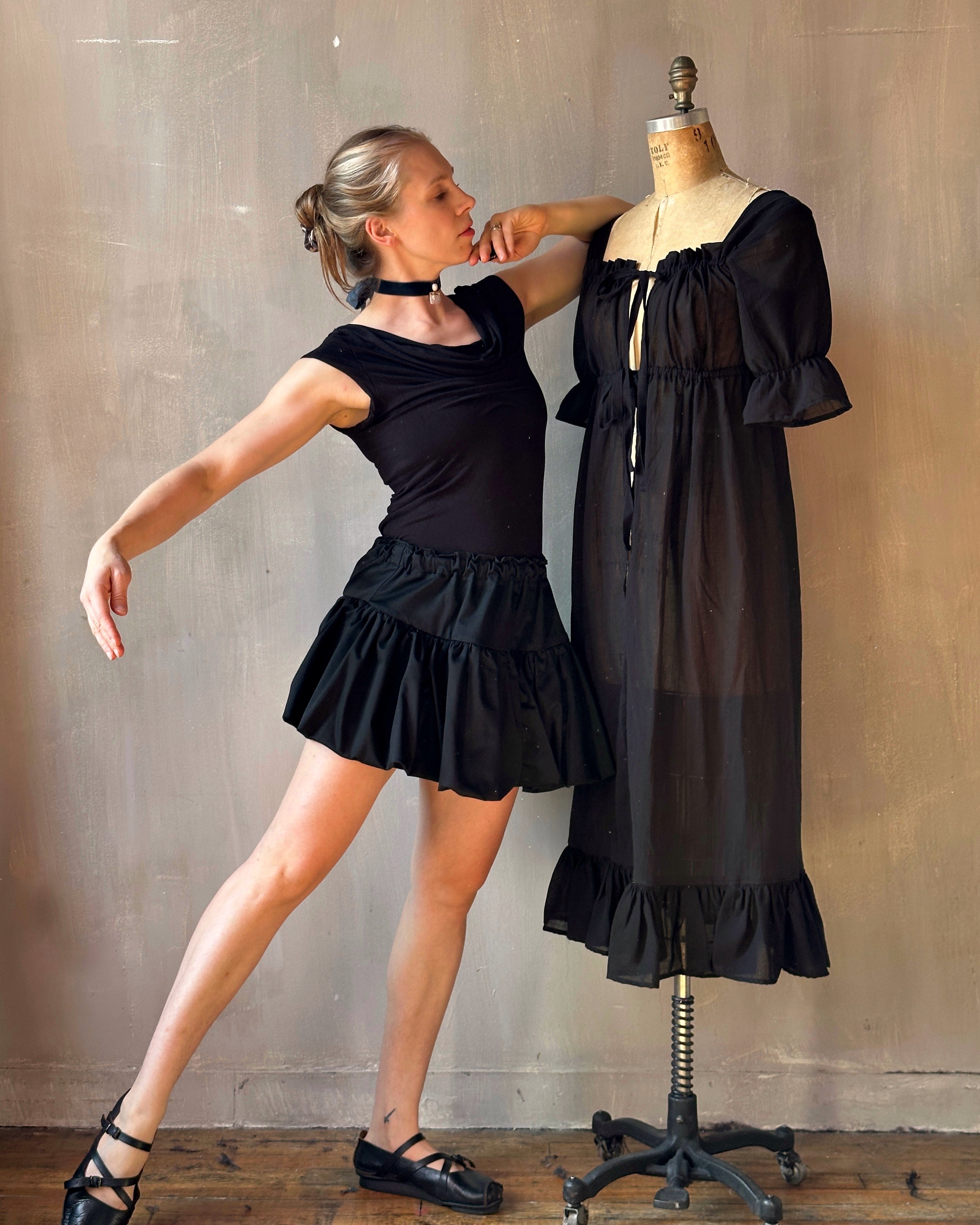 Spring '25: Chemise de la Reine Duster in Black Voile