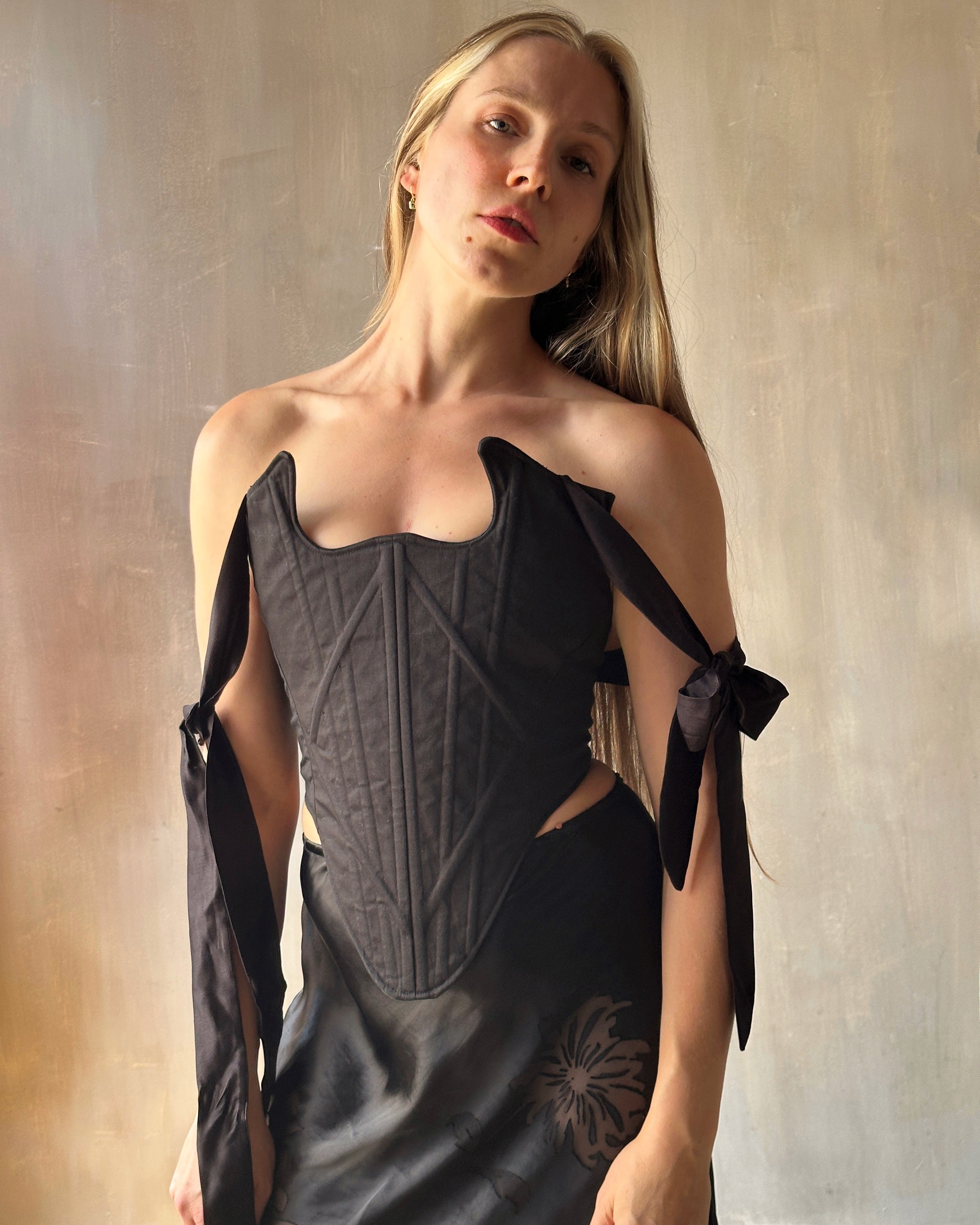 Diamond Demon Stays in Black Cotton Sateen