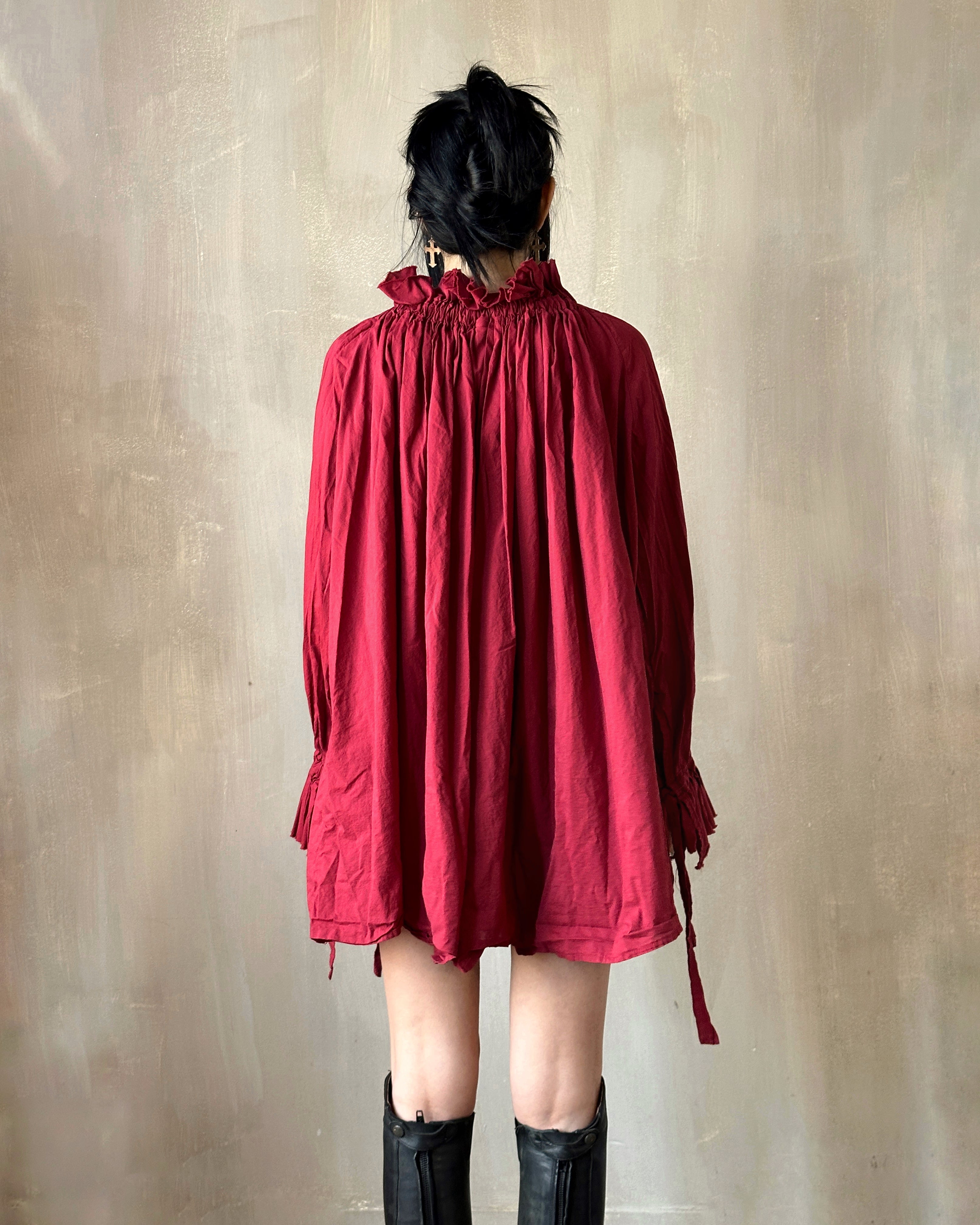 Alchemist Chemise in Wine Red Cotton (Pre-Order)