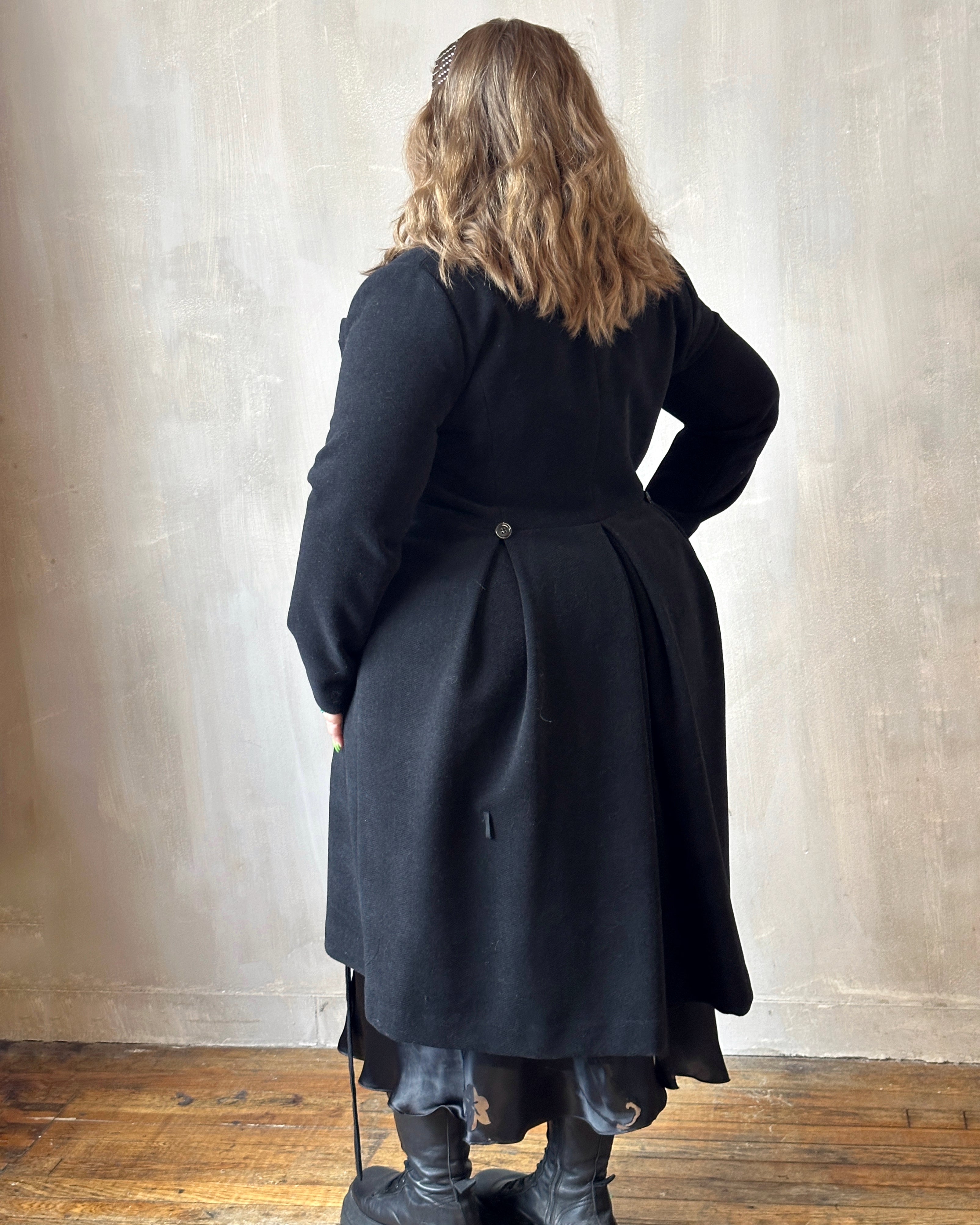 FW'24: Stand Collar Coat with Bustle