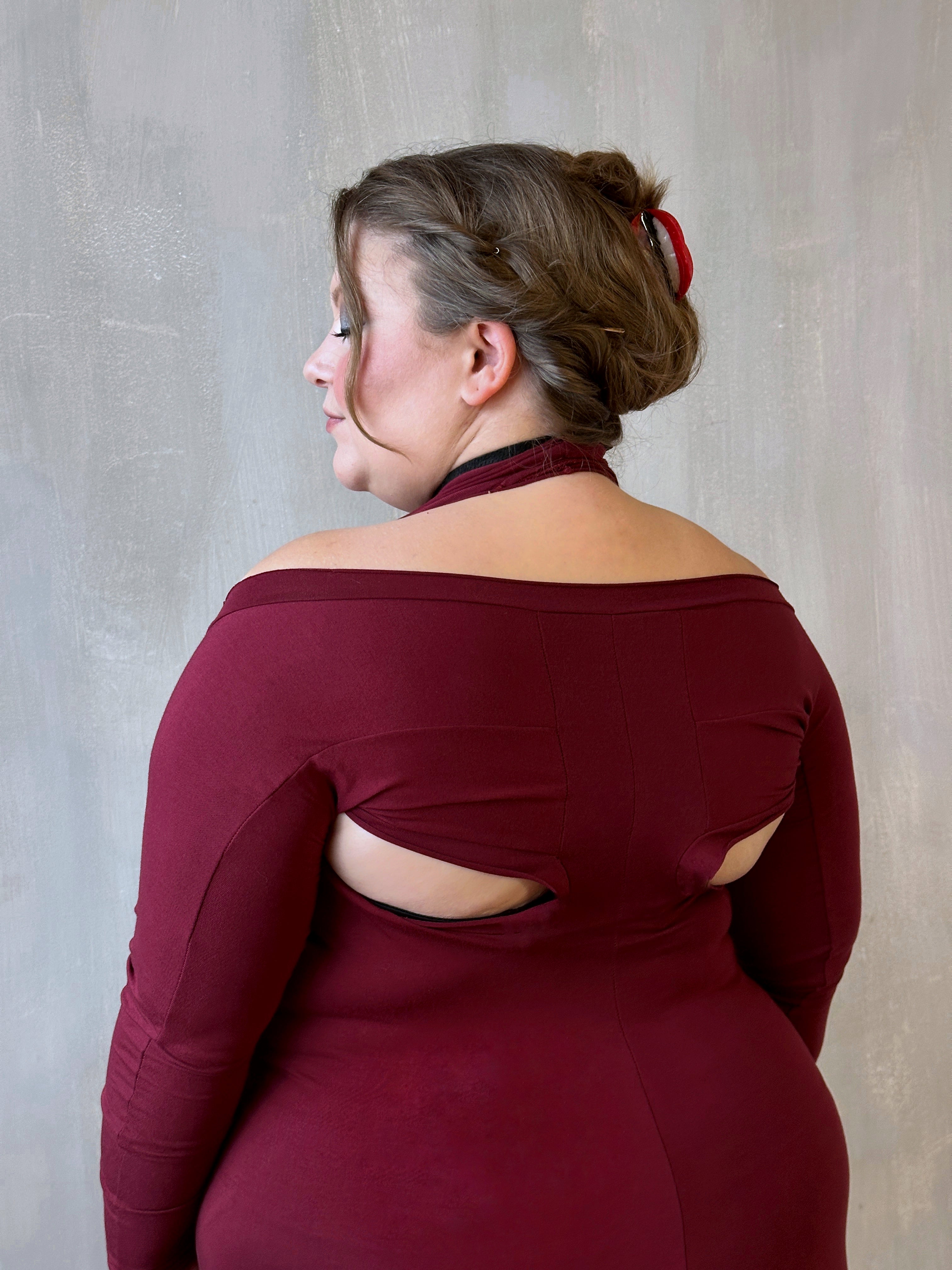 Halter Shrug Dress Blood Red (In Stock) Halter Shrug Dress Blood Red (In Stock)