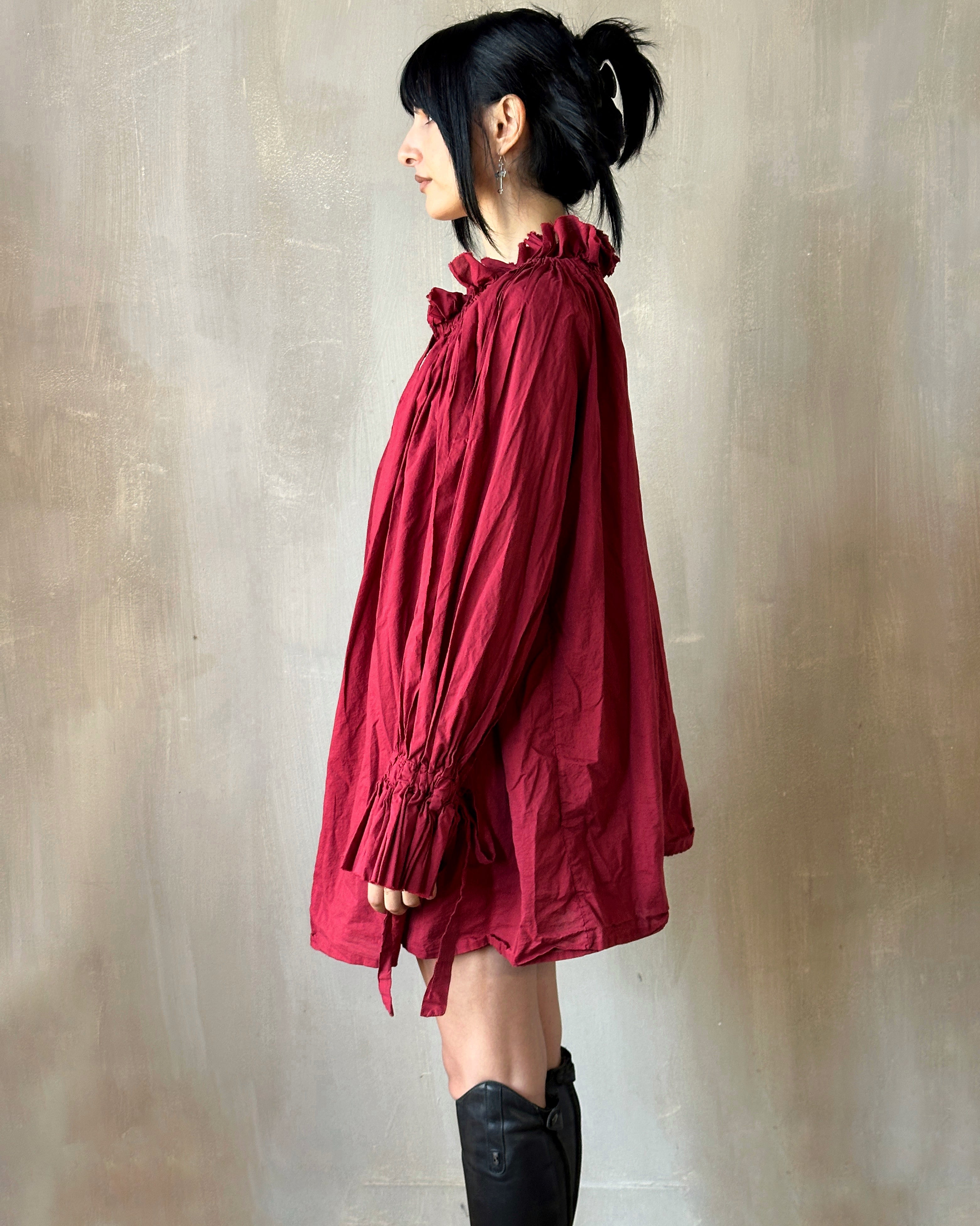Alchemist Chemise in Wine Red Cotton (Pre-Order)