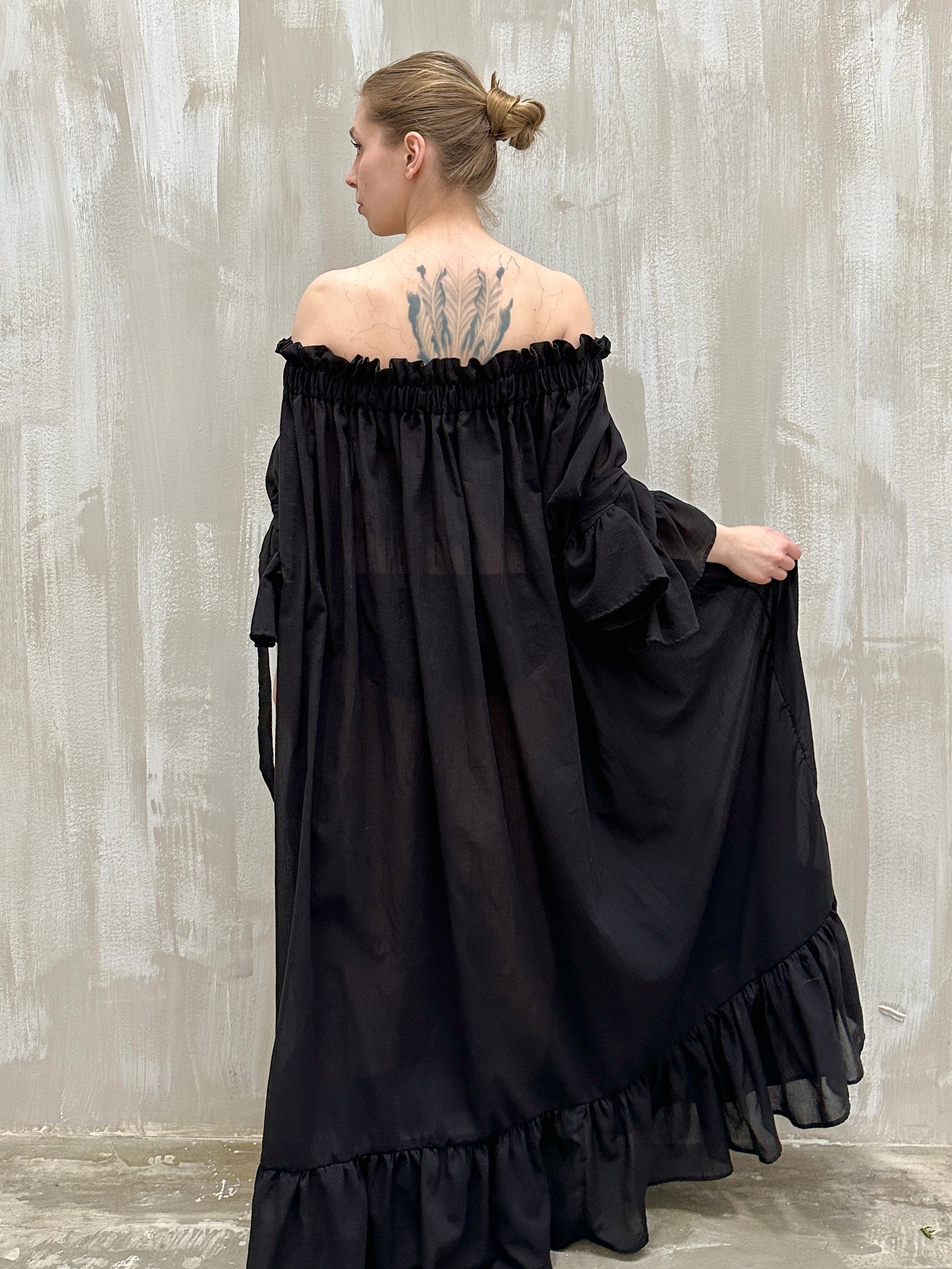Maxi Paperbag Gown in Cotton Voile (Made-to-Order)