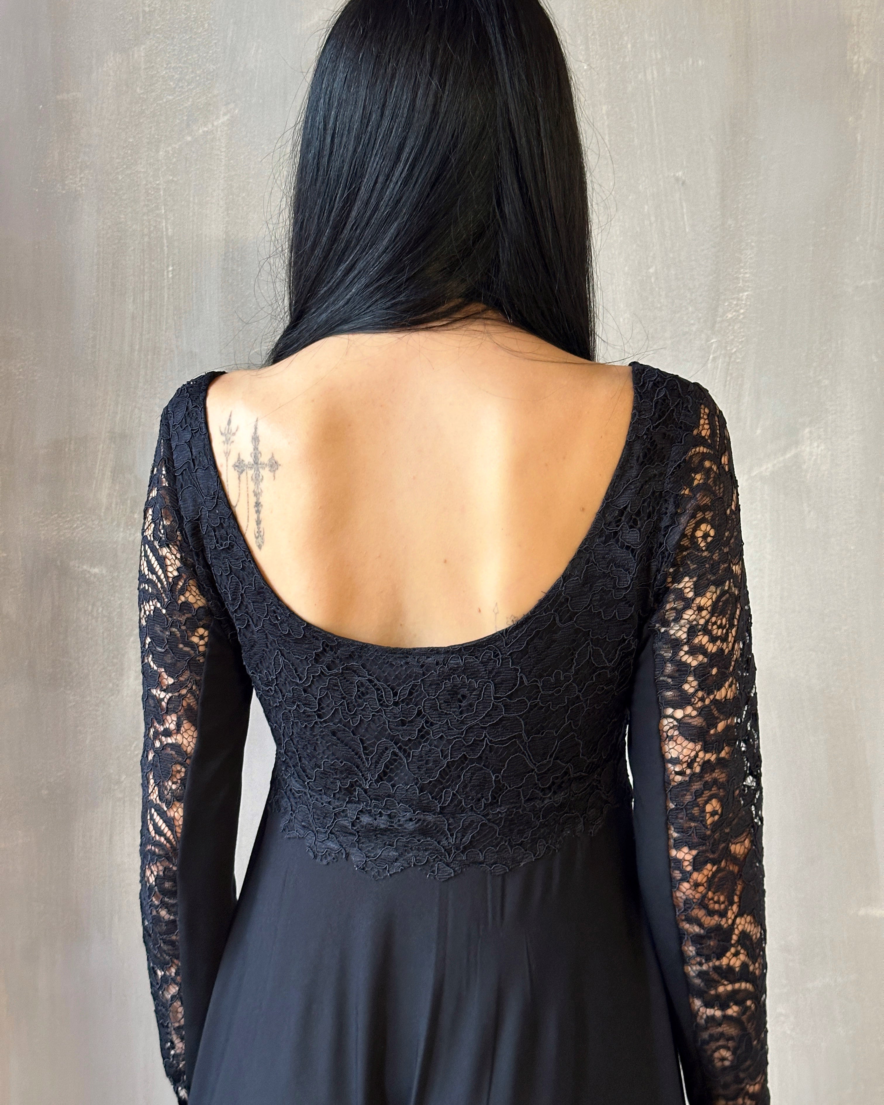 Lace Overlay Dress Black (Size I) Lace Overlay Dress Black (Size I)