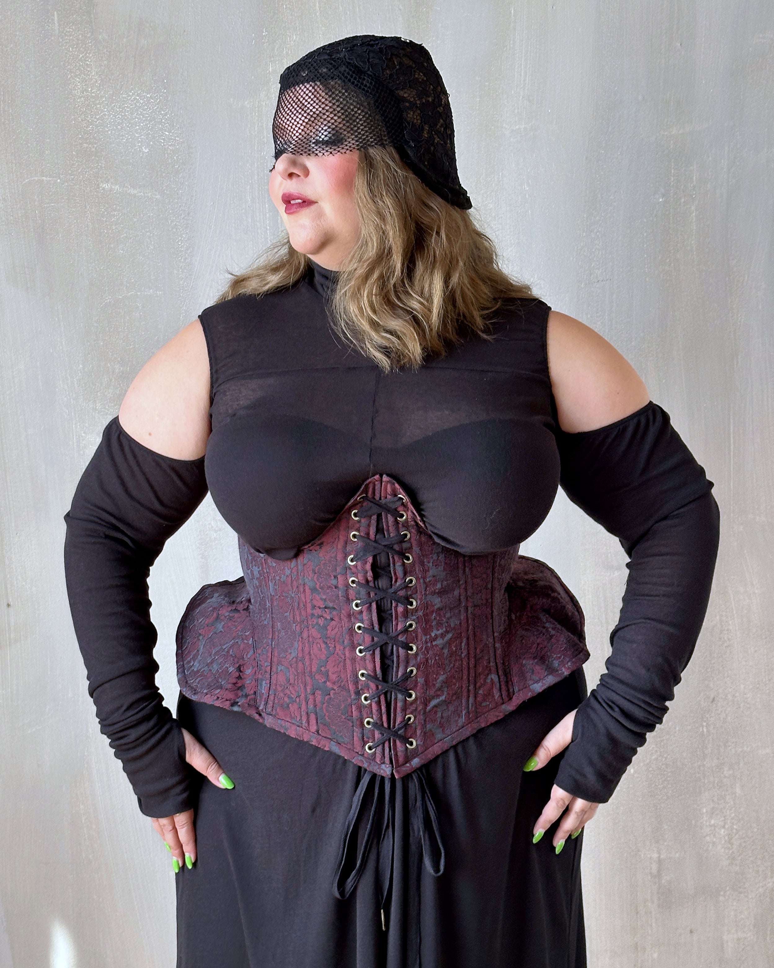 FW'24: Underbust Pannier Corset in "Aegean Floral" Silk (Pre-Order, Limited Edition)