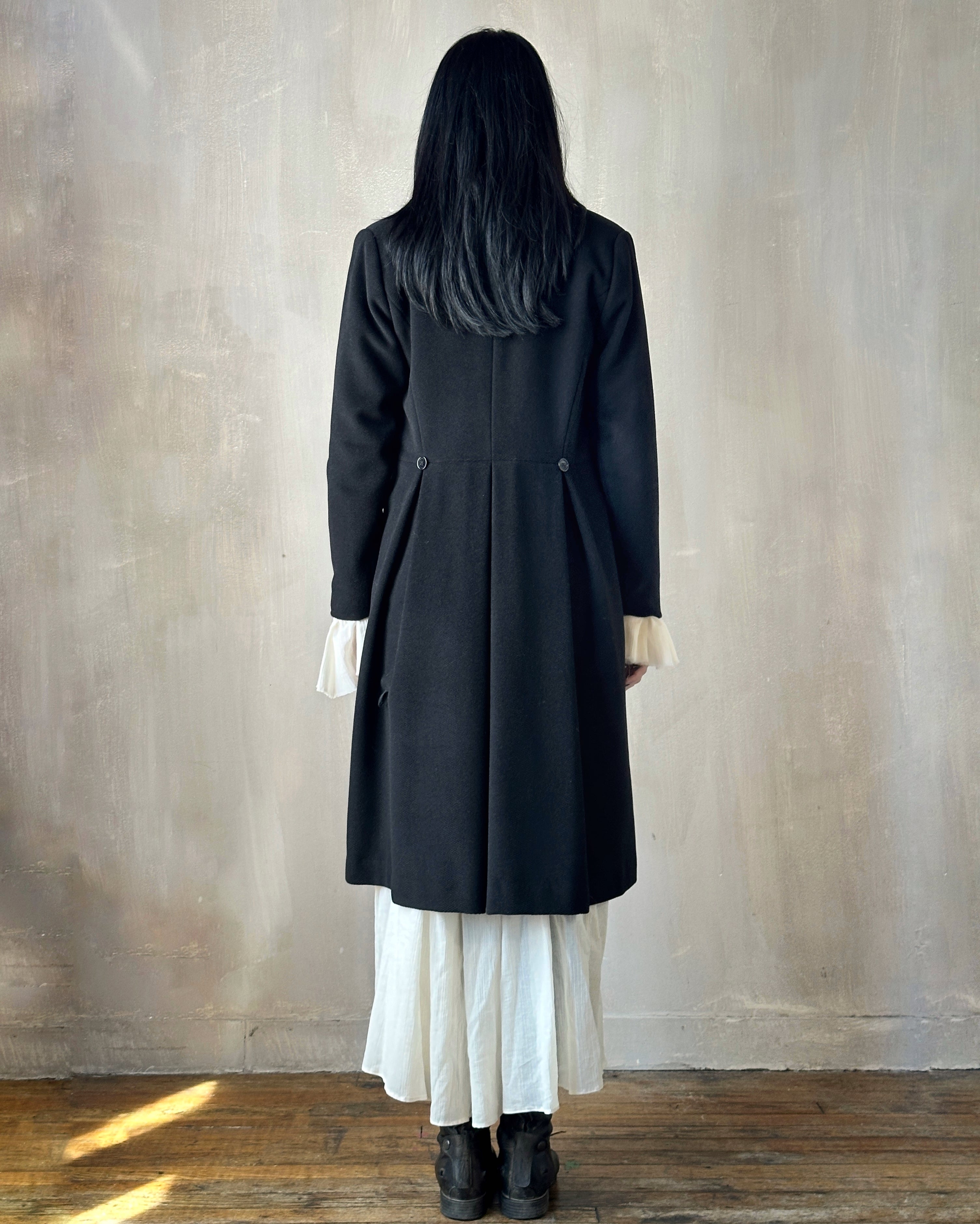 FW'24: Stand Collar Coat with Bustle