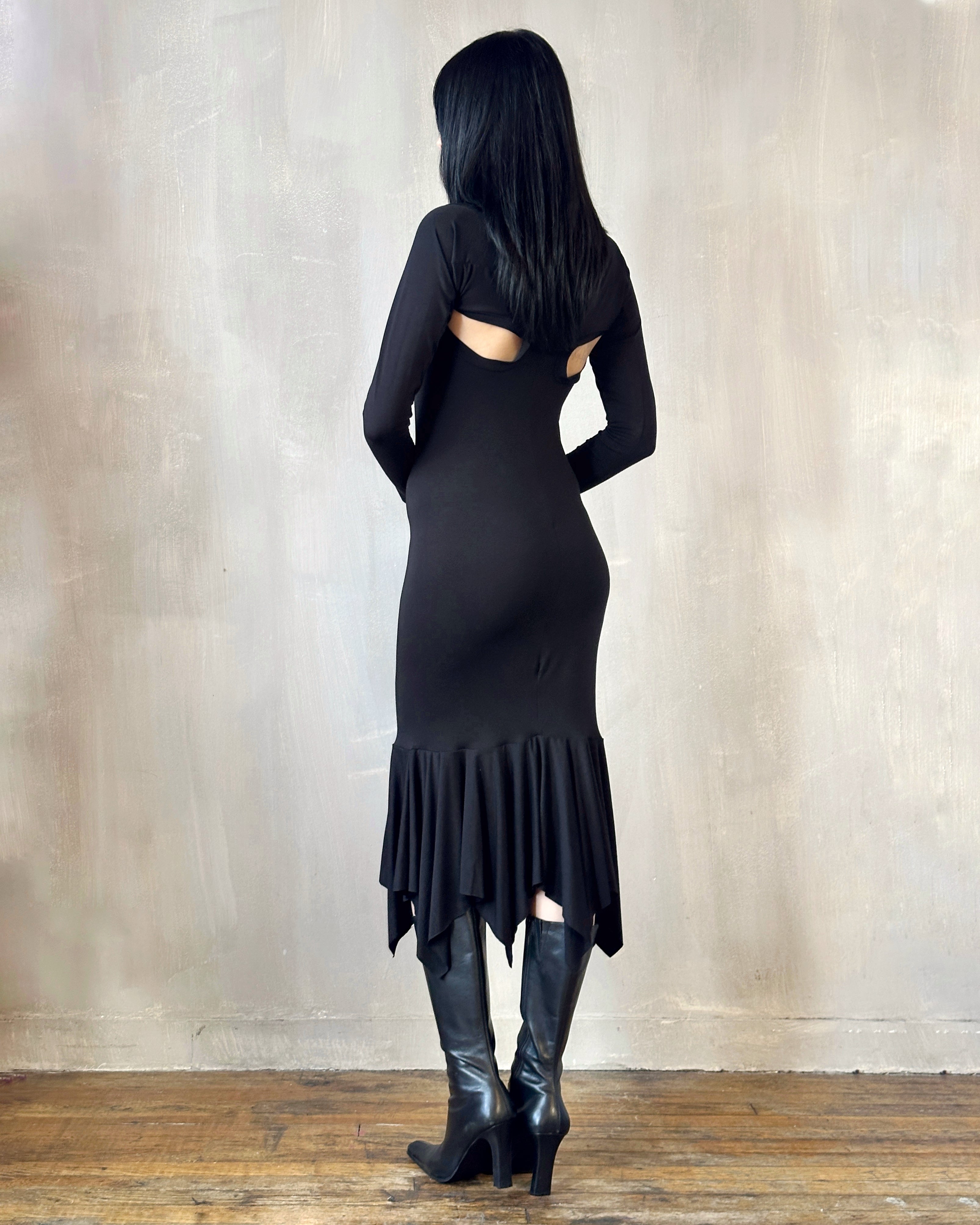 FW'24: Halter Shrug Dress Black (Pre-Order)