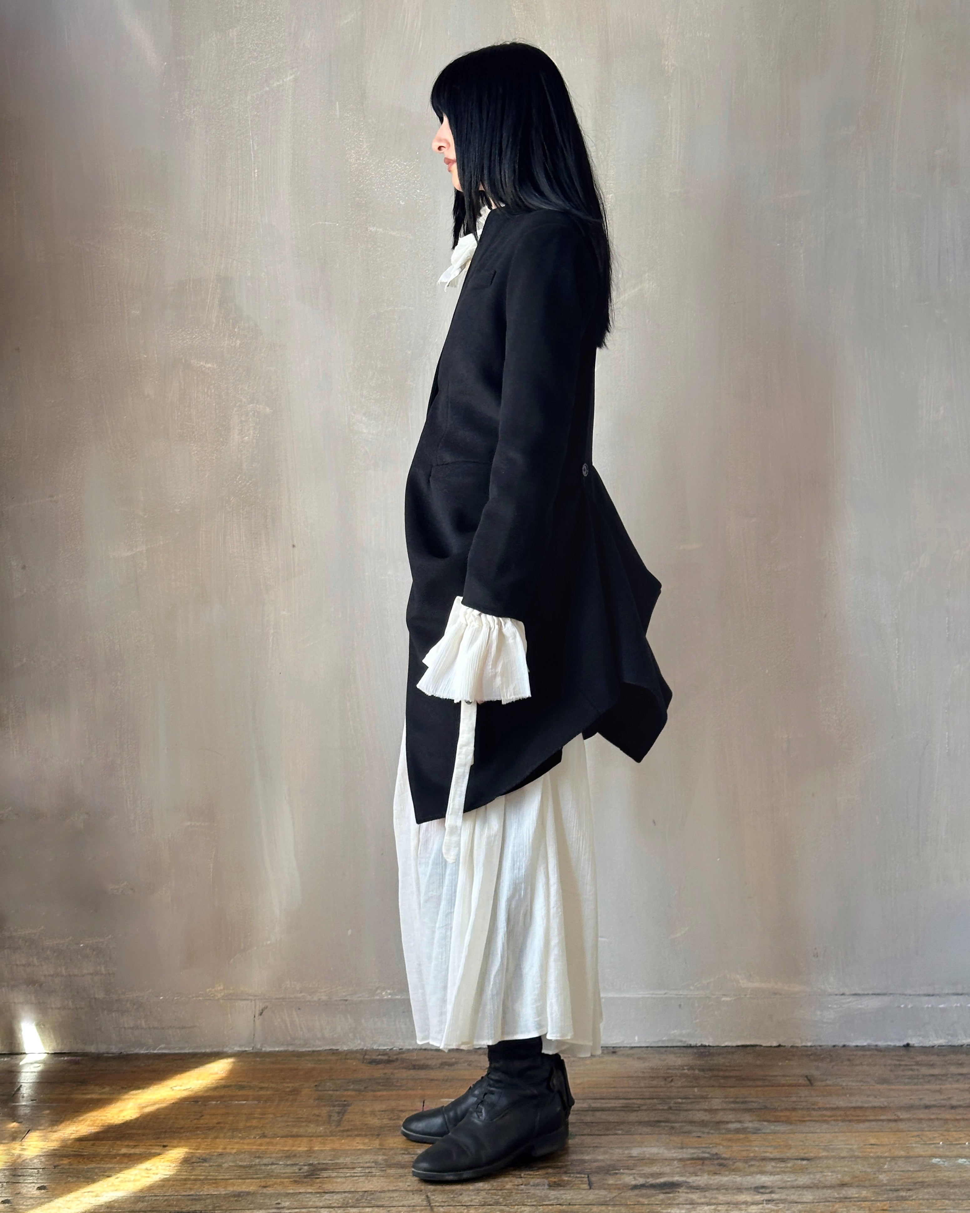 FW'24: Stand Collar Coat with Bustle