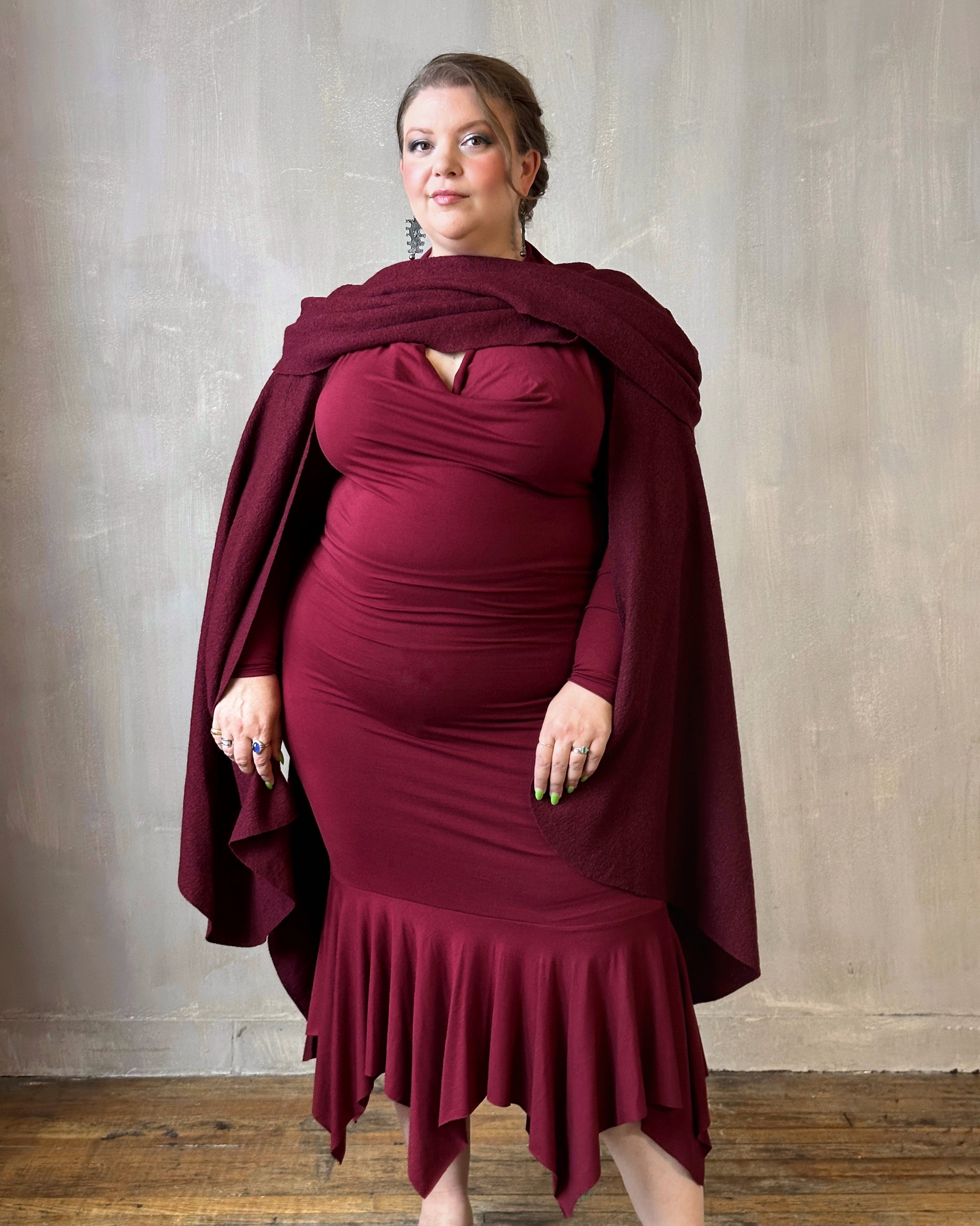 Halter Shrug Dress Blood Red (In Stock) Halter Shrug Dress Blood Red (In Stock)