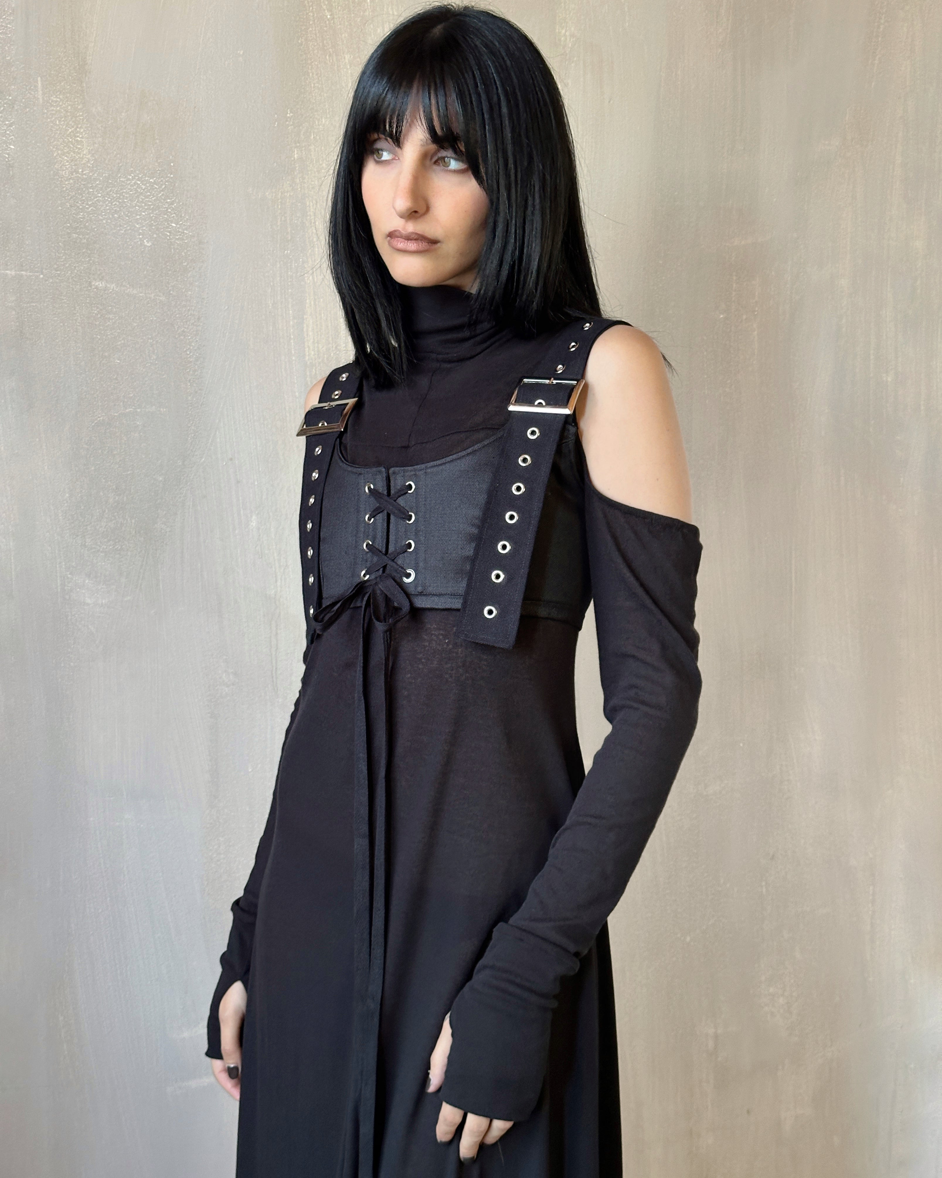 FW'24: Cross-Seam Maxi w/Armwarmer Sleeve
