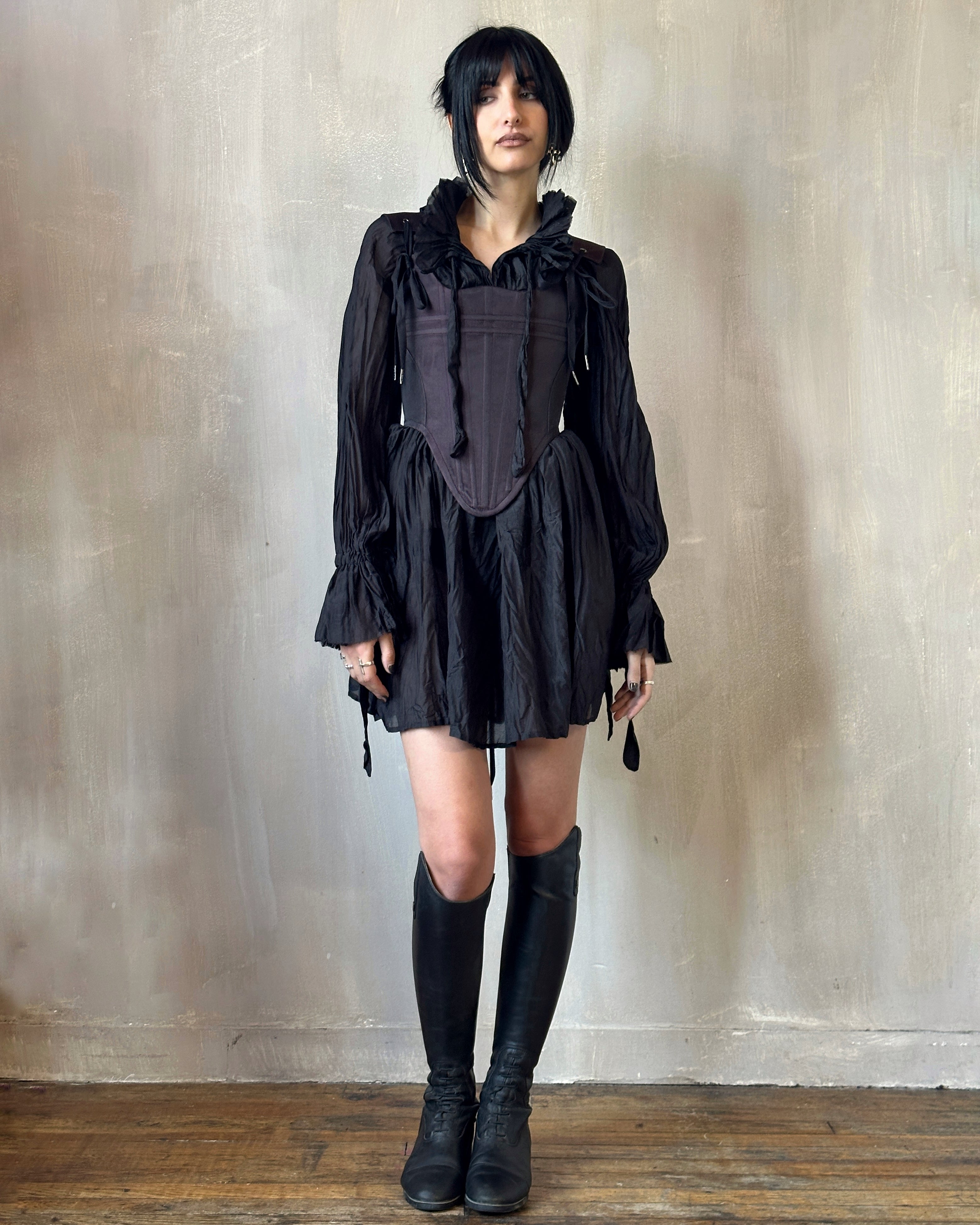 FW'24:  Stays in Black Purple Silk Damask (Pre-Order, Limited Edition)