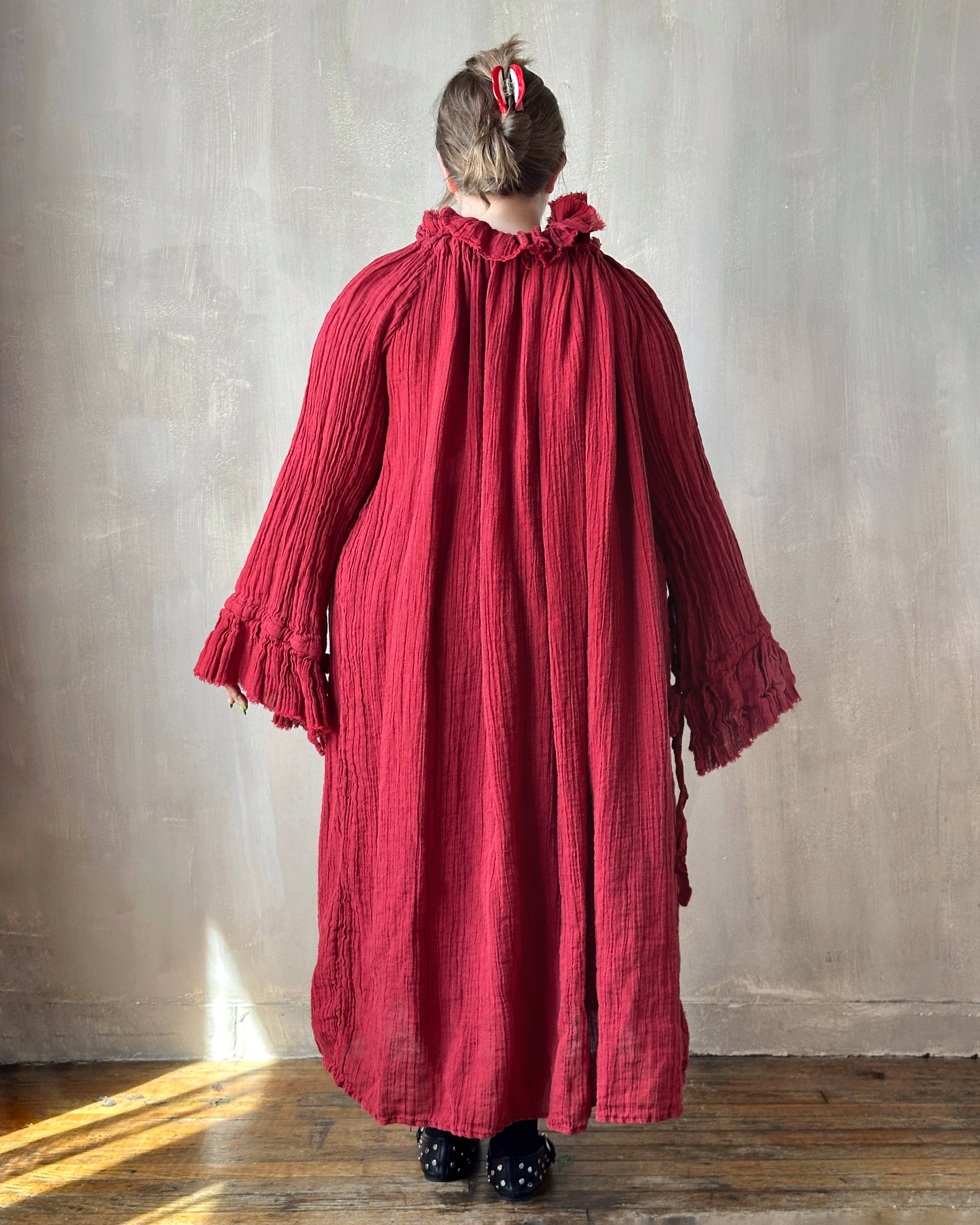 Ultra Maxi Alchemist Chemise in Burnt Red Linen (Pre-Order)