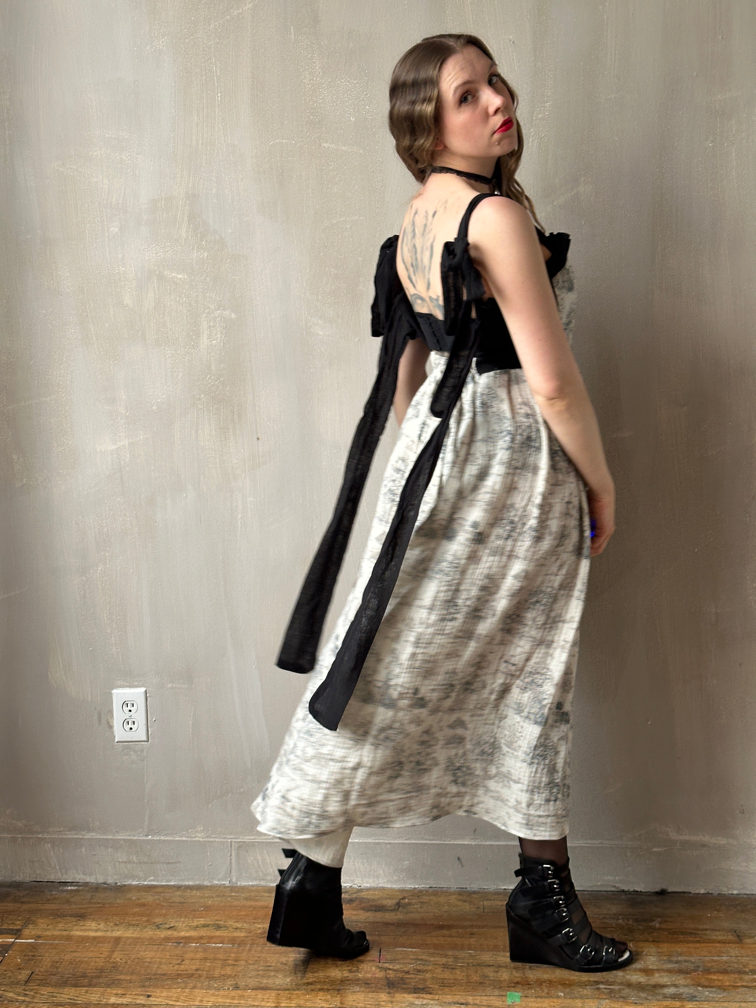Heloise Dress in Toile de Jouy (Made-To-Order)