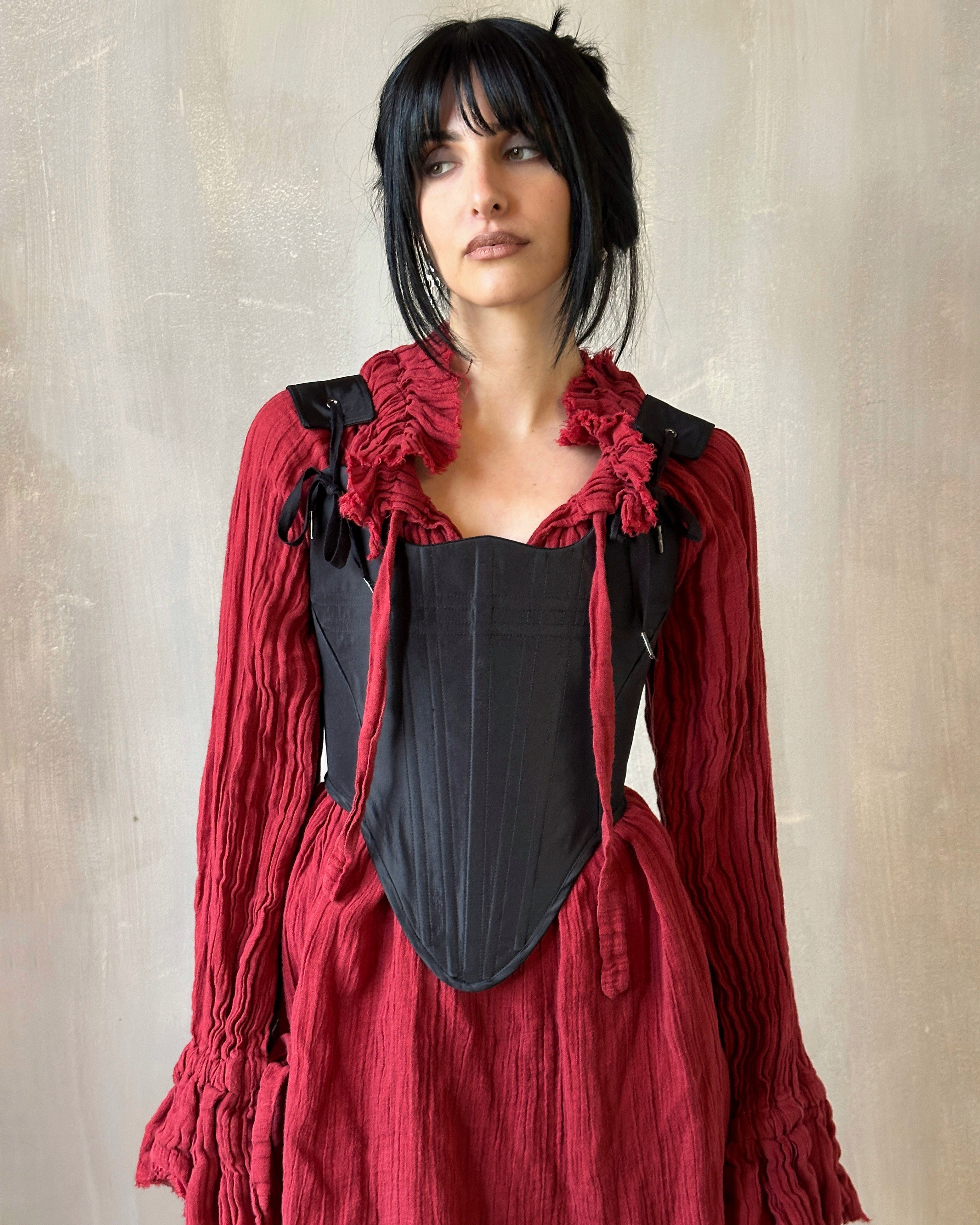 FW'24: Stays in Black Silk Damask (Pre-Order, Limited Edition)