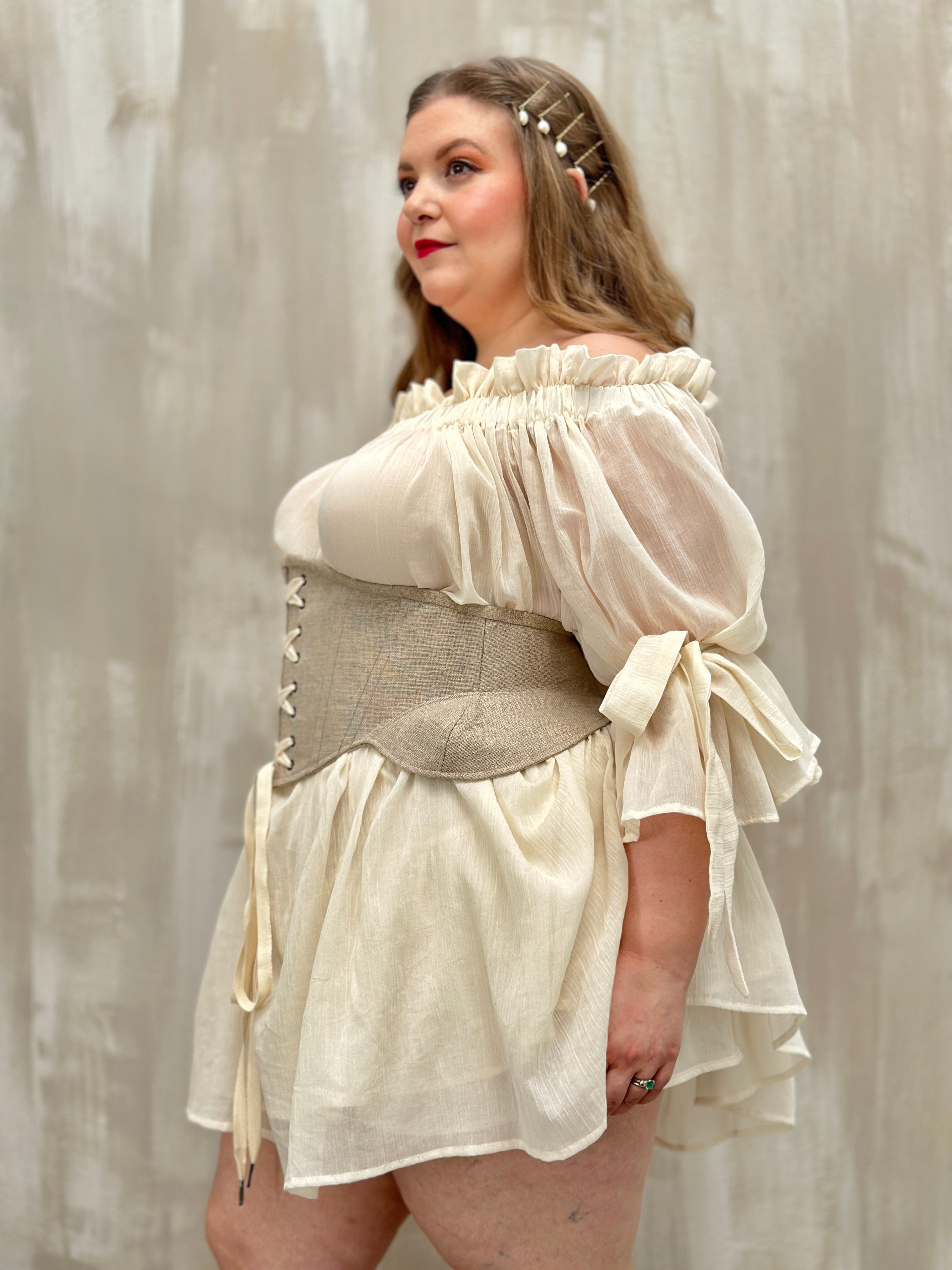 Sample Sale: Severina Corset Belt in Burlap Linen (Size III)