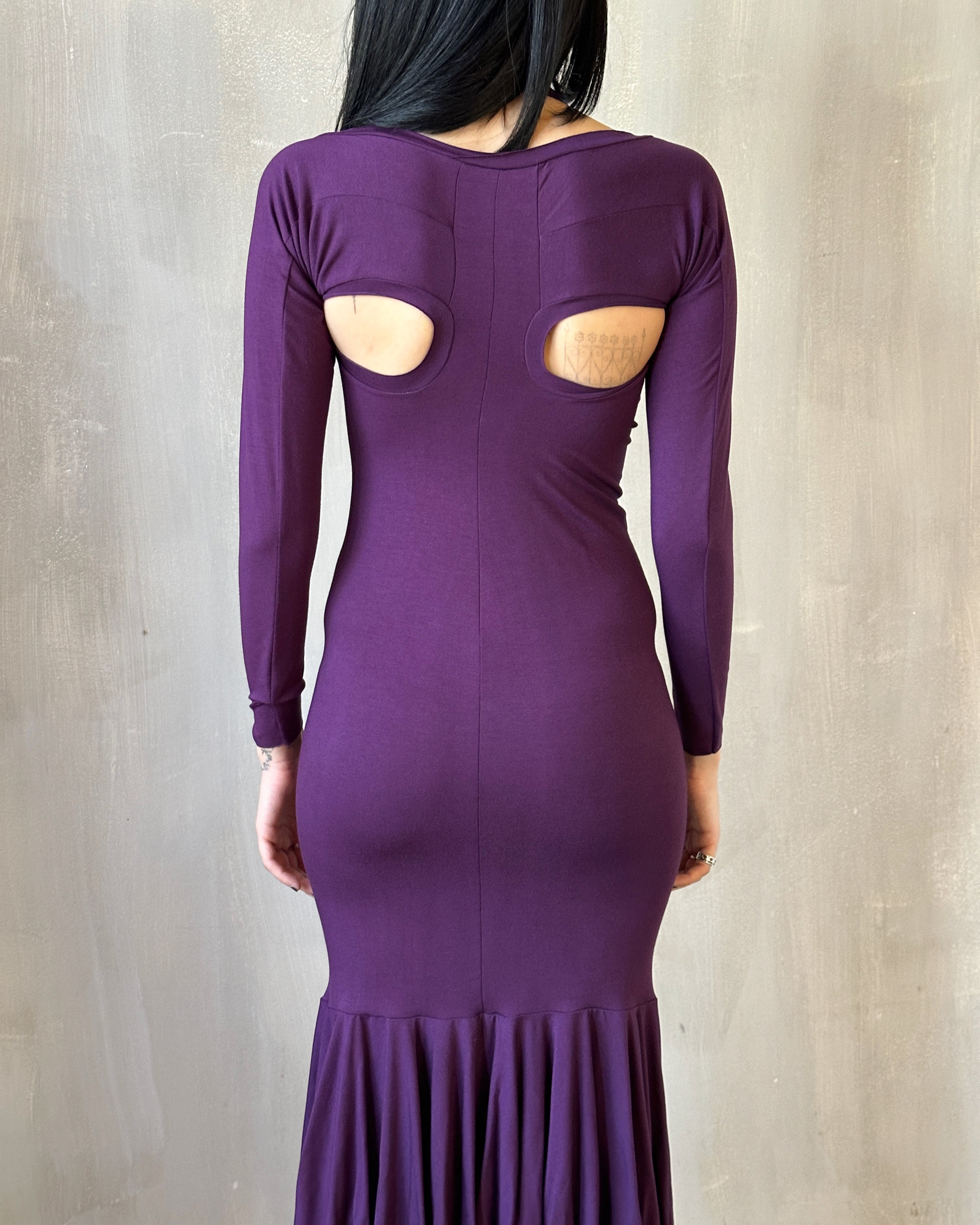 Halter Shrug Dress in Purple Nightshade (In Stock) Halter Shrug Dress in Purple Nightshade (In Stock)