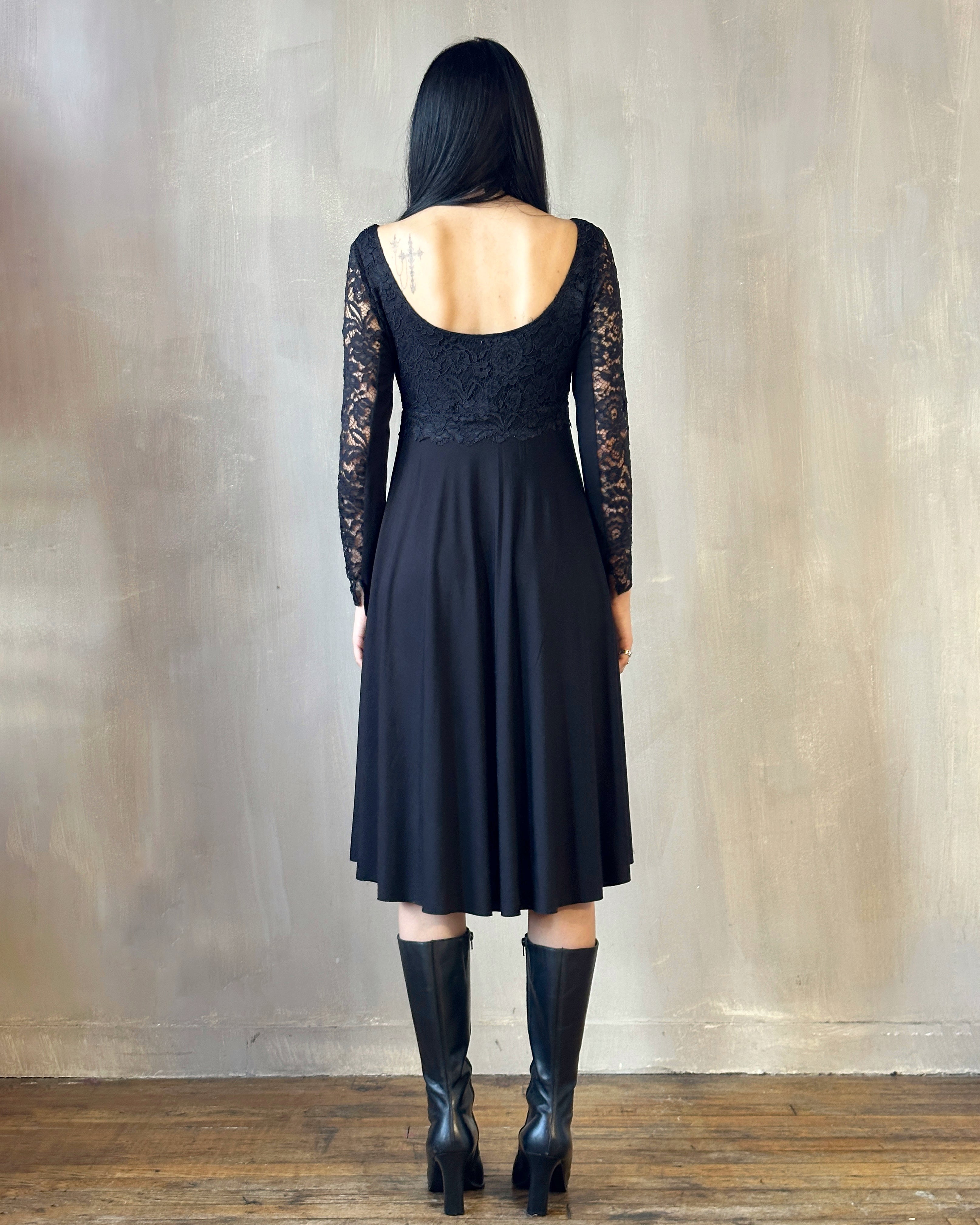 Lace Overlay Dress Black (Size I) Lace Overlay Dress Black (Size I)