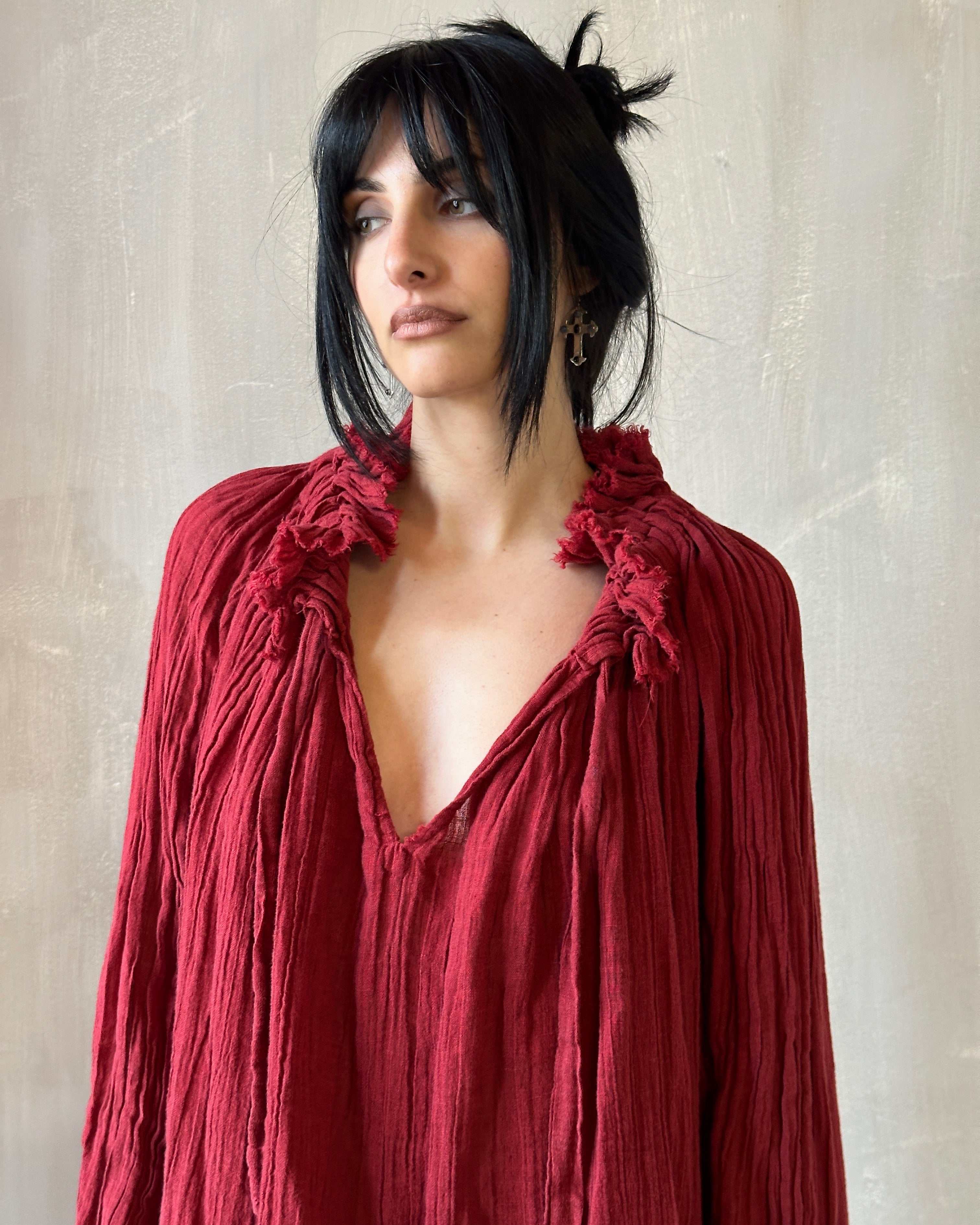 Alchemist Chemise in Burnt Red Linen