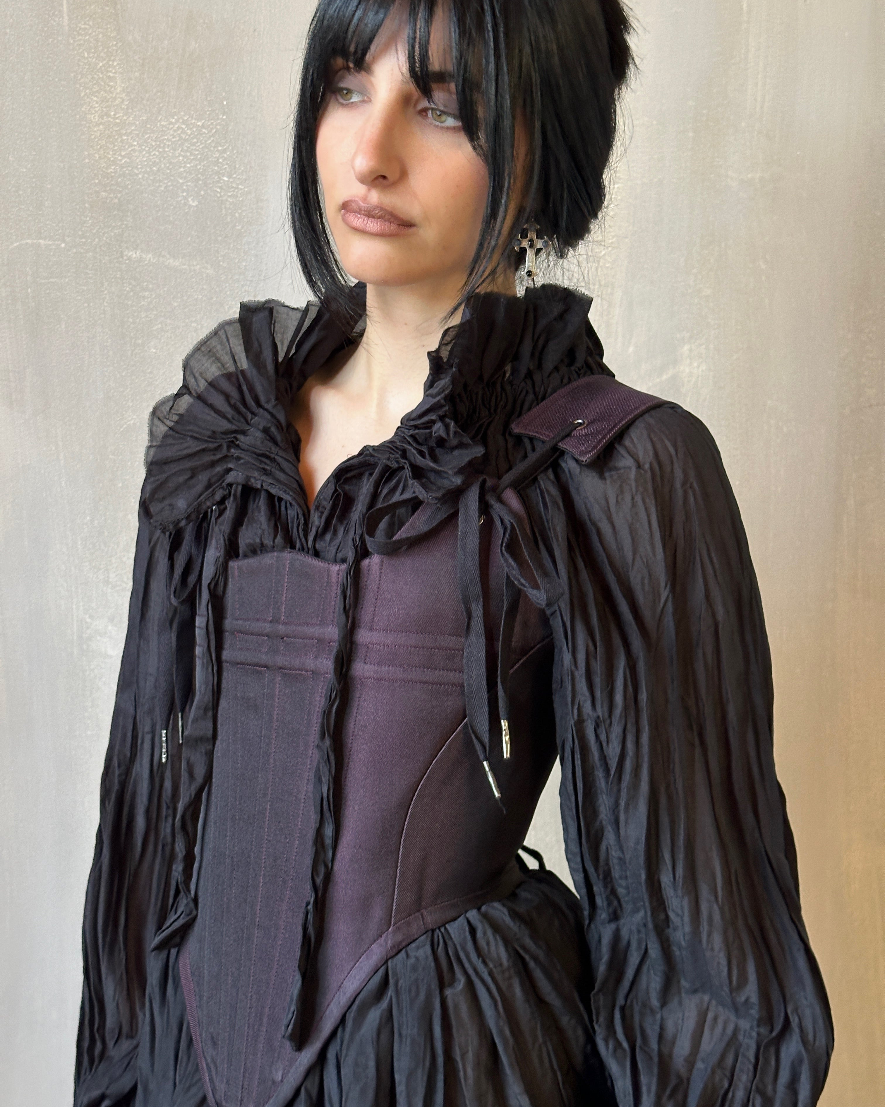 FW'24:  Stays in Black Purple Silk Damask (Pre-Order, Limited Edition)