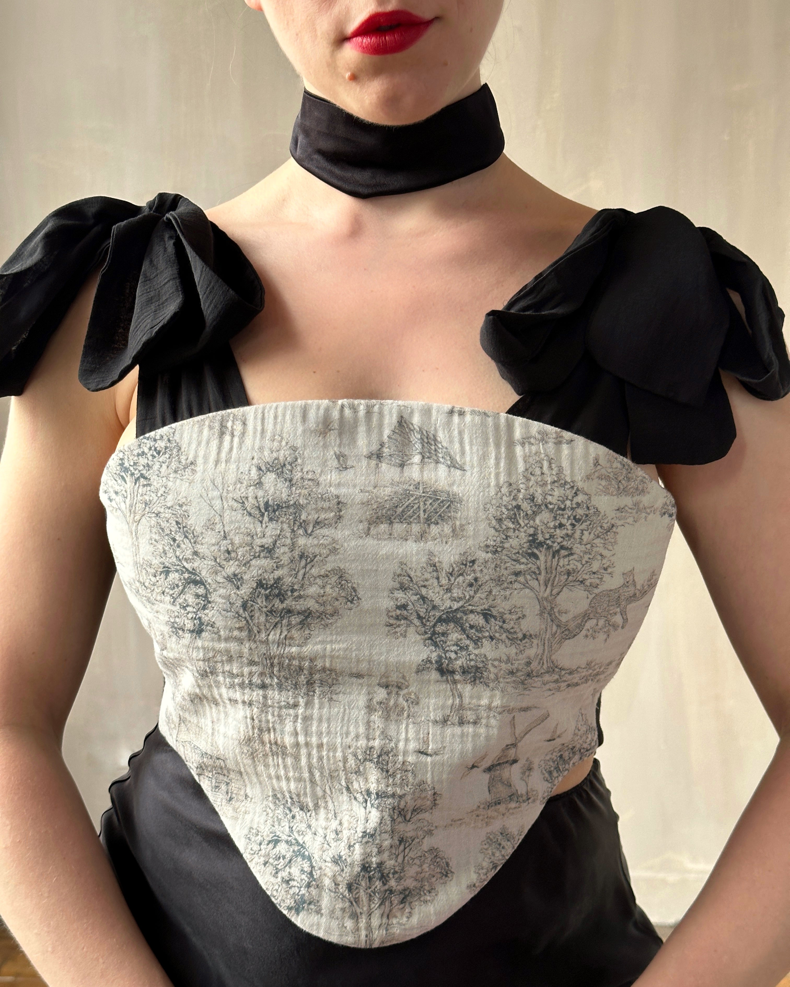 Bustier Tank in Toile de Jouy (In Stock)