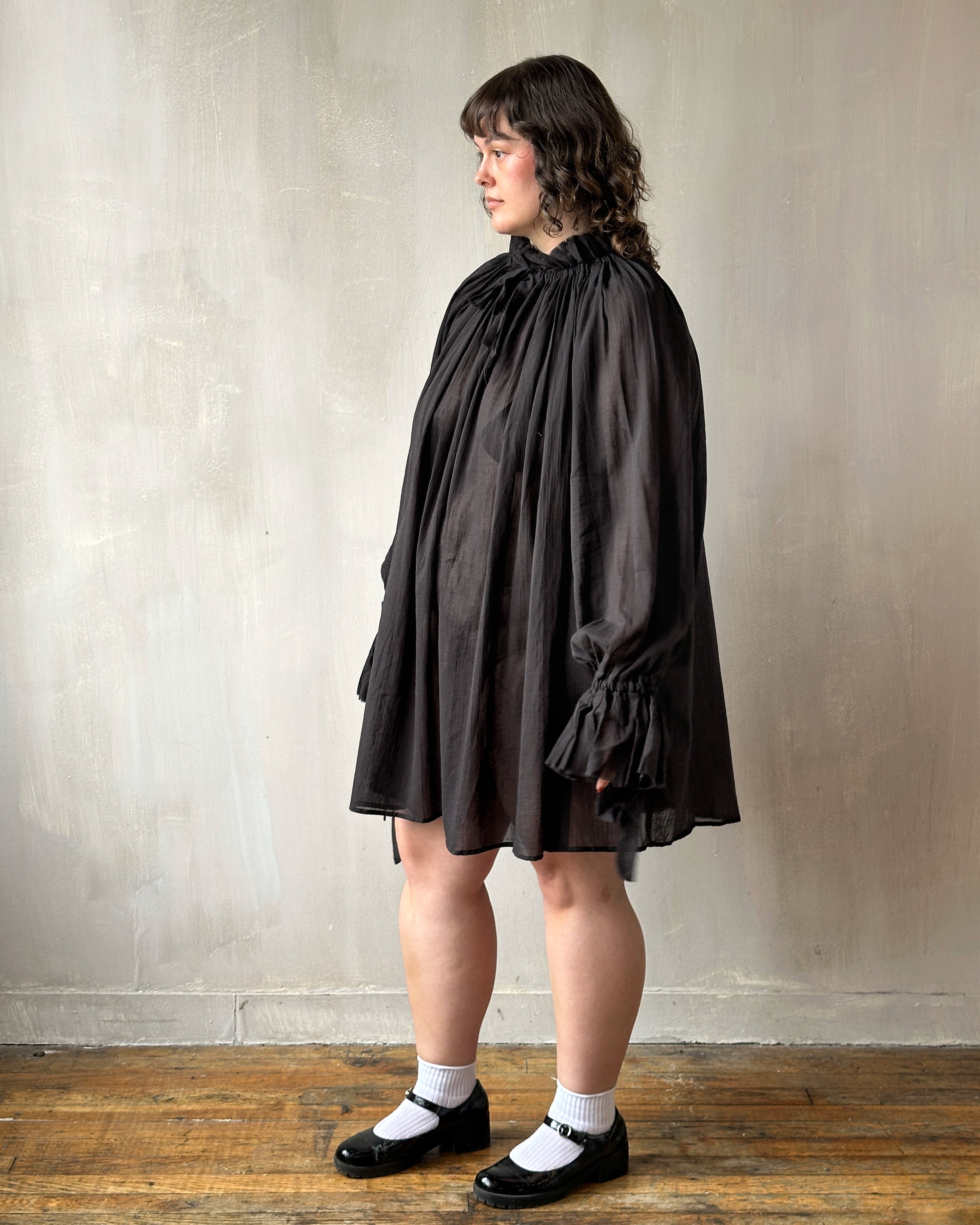 Alchemist Chemise in Black Cotton Gauze
