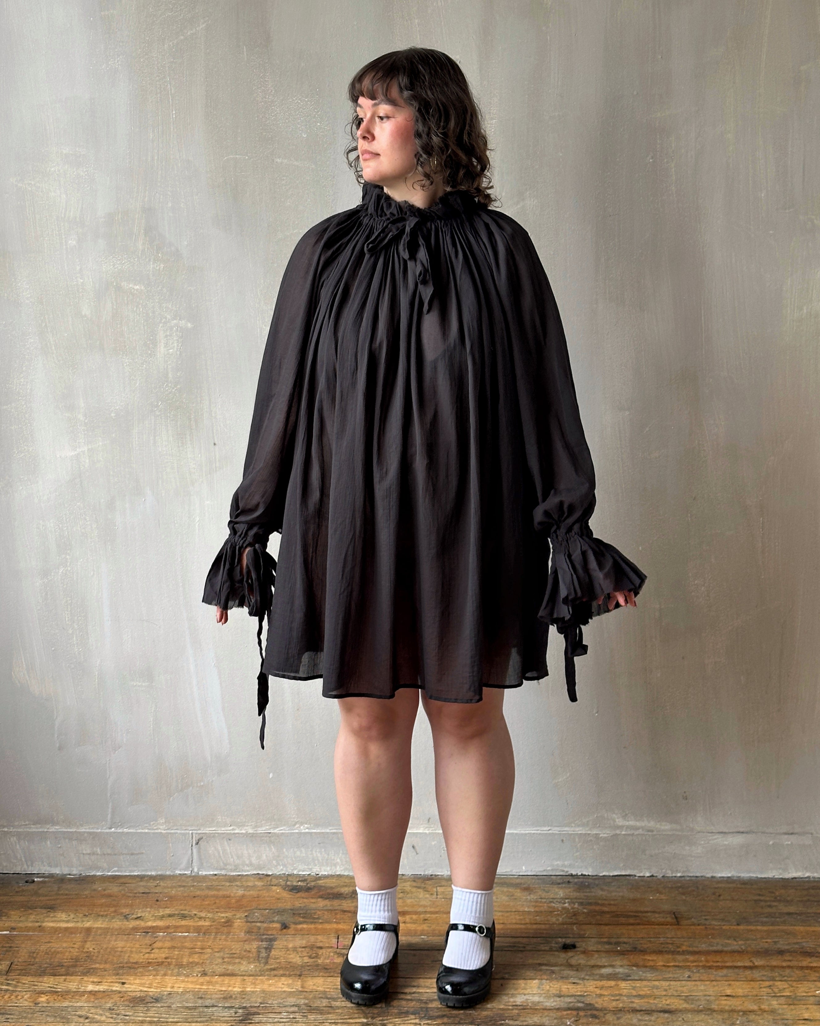 Alchemist Chemise in Black Cotton Gauze