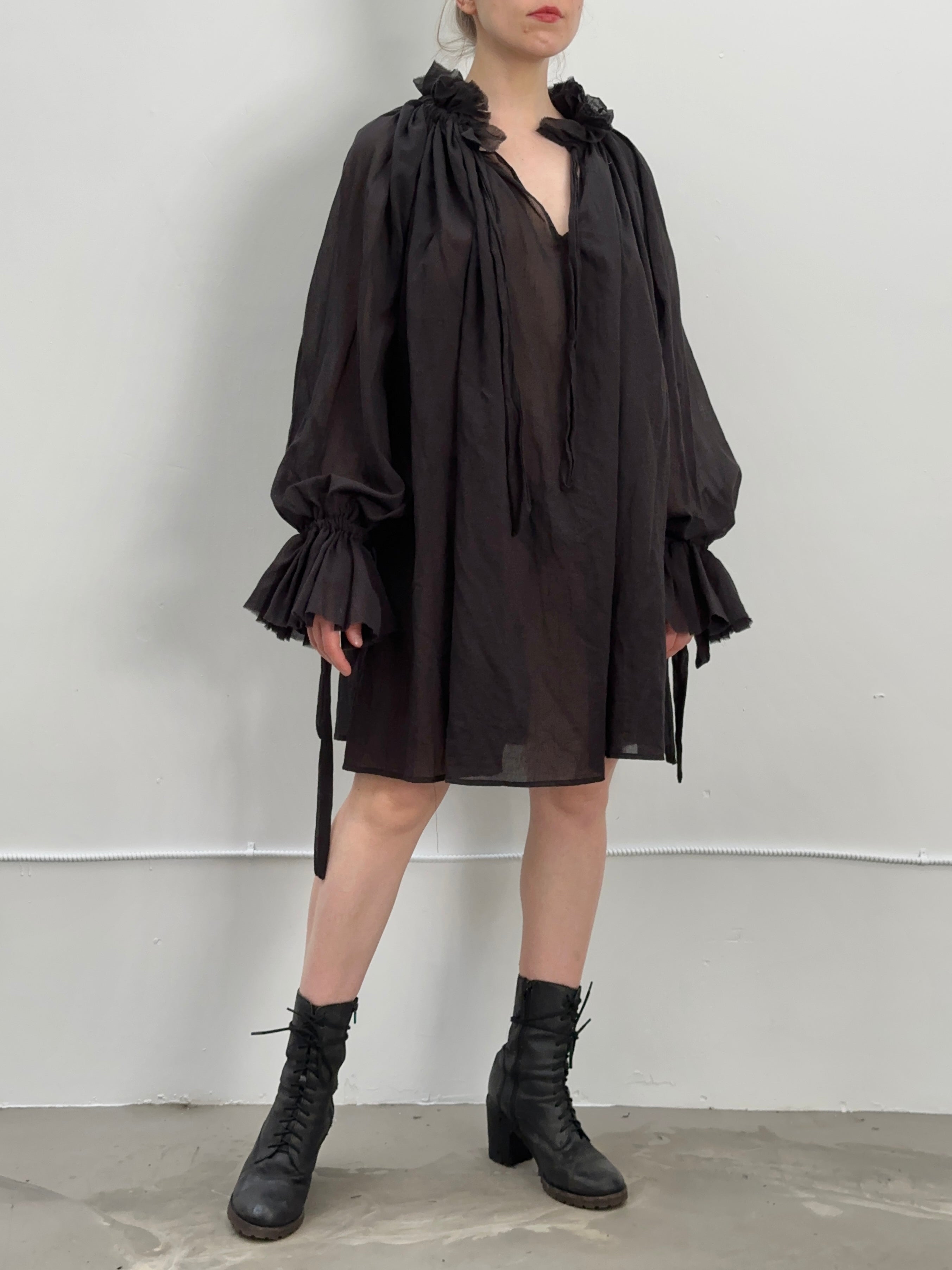 Alchemist Chemise in Black Cotton Gauze