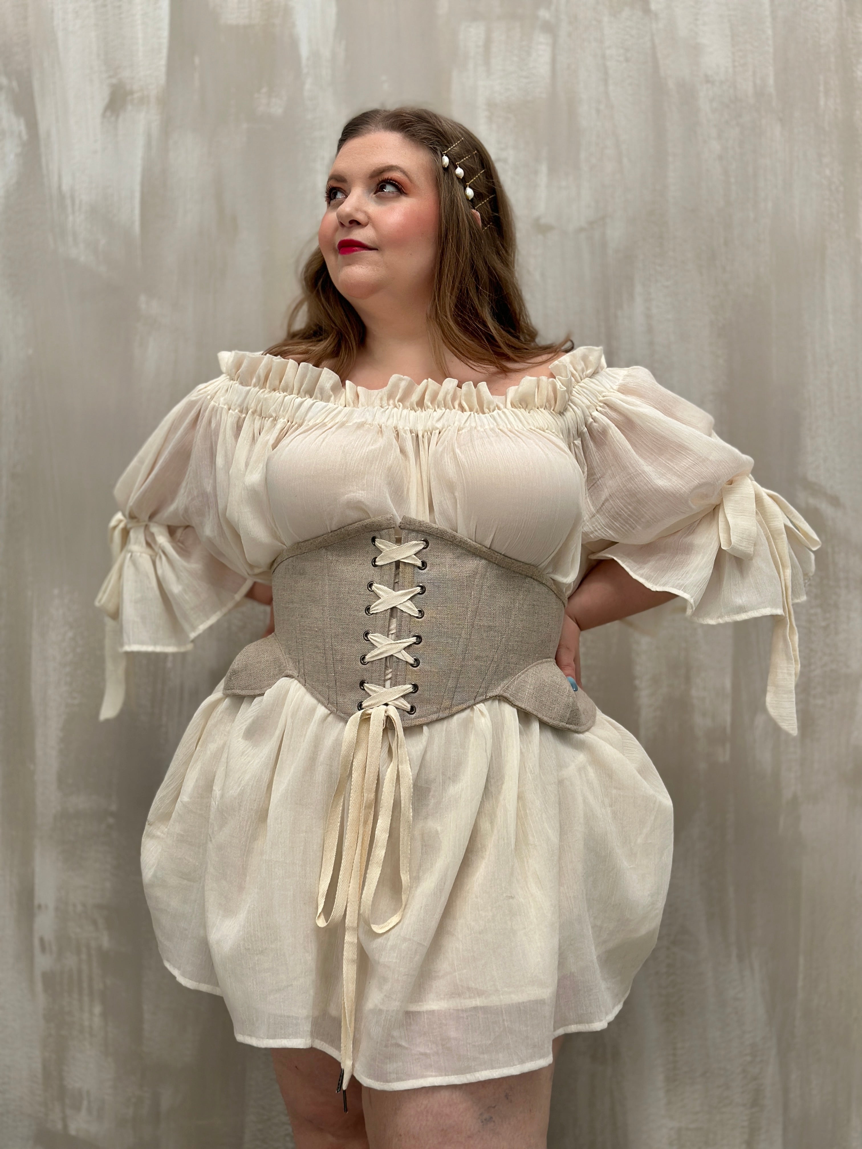 Sample Sale: Severina Corset Belt in Burlap Linen (Size III)