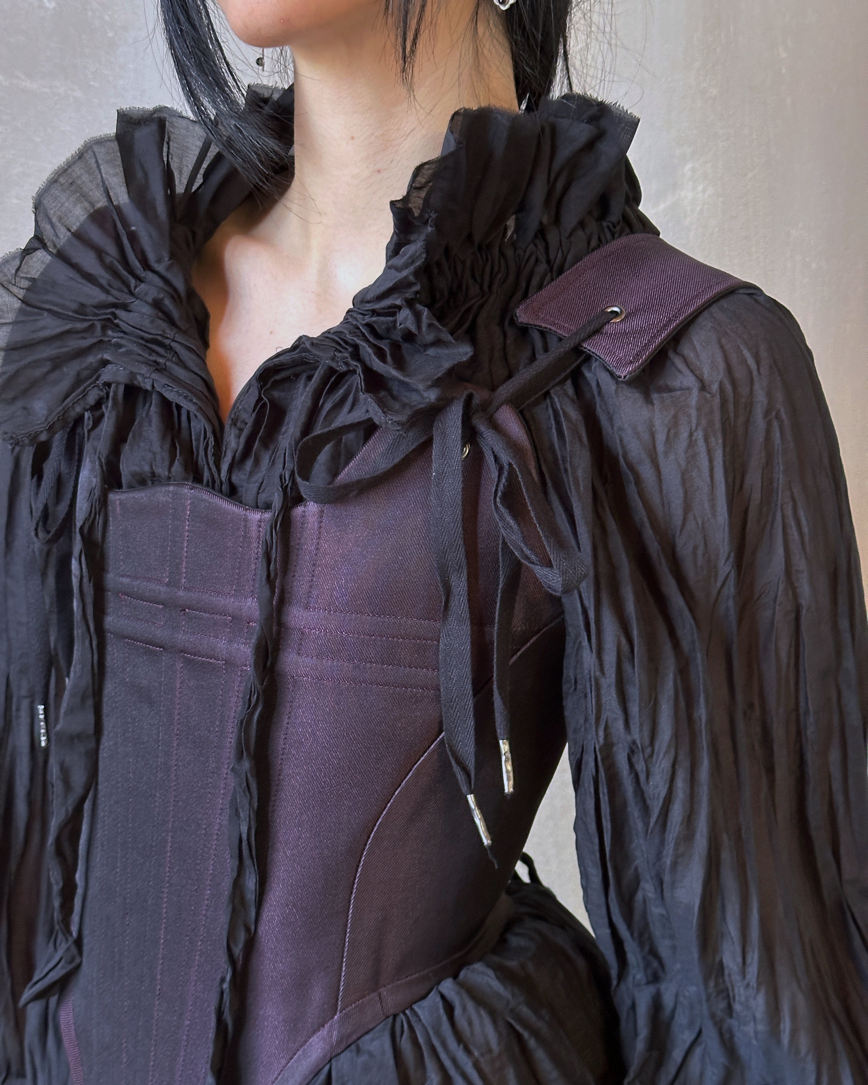 FW'24:  Stays in Black Purple Silk Damask (Pre-Order, Limited Edition)