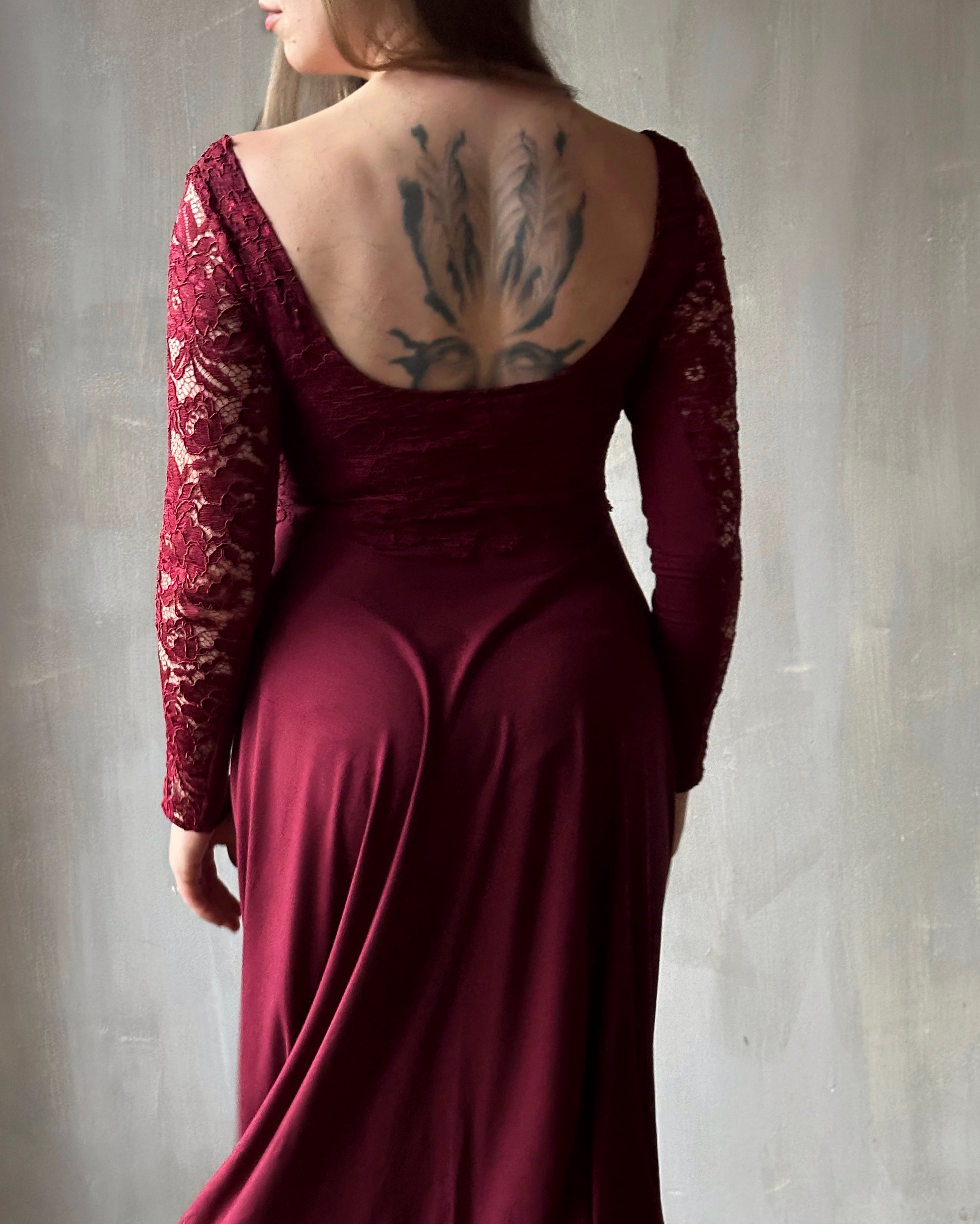 FW'24:  Lace Overlay Dress in Blood Red (Pre-Order)
