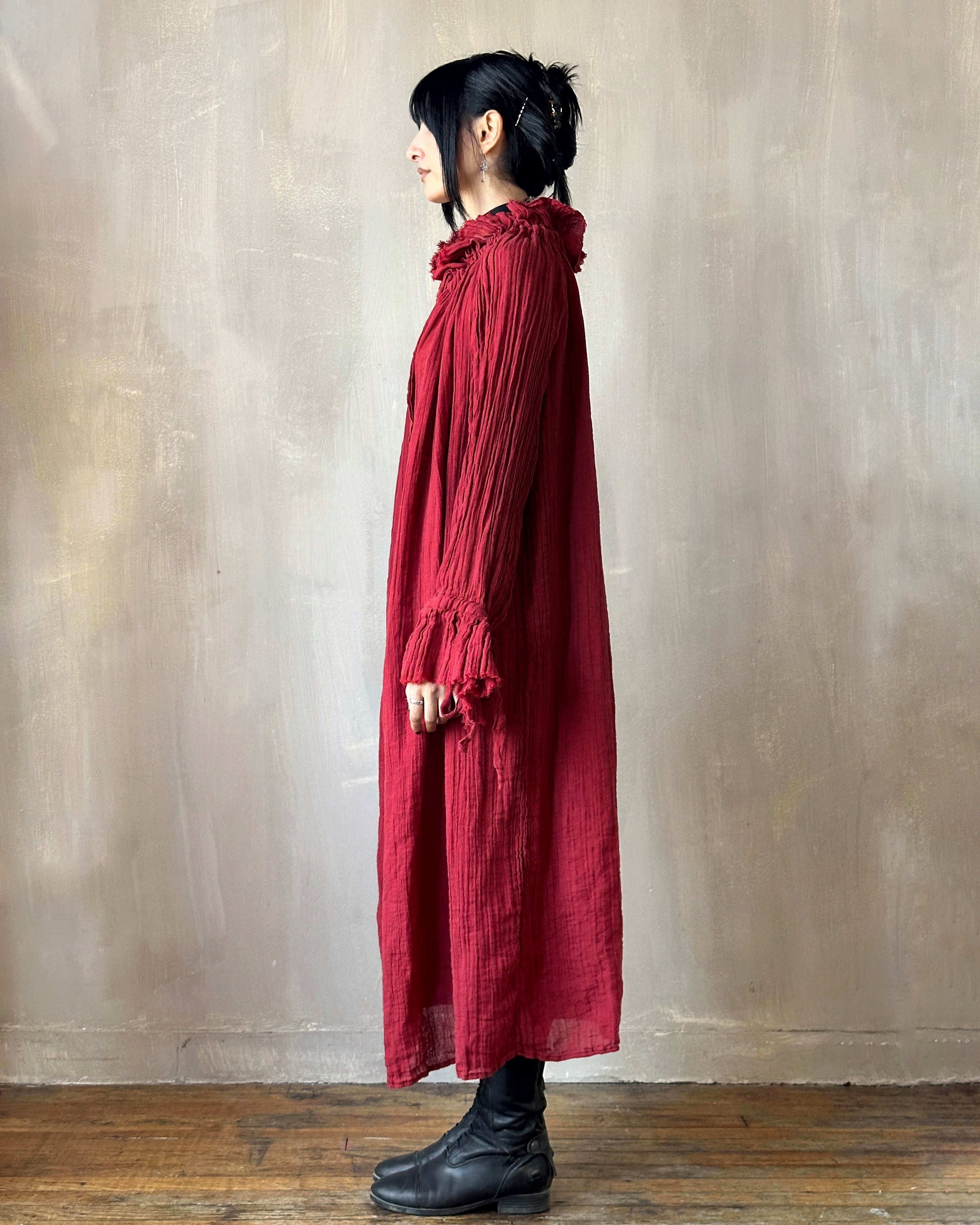 Ultra Maxi Alchemist Chemise in Burnt Red Linen (Pre-Order)
