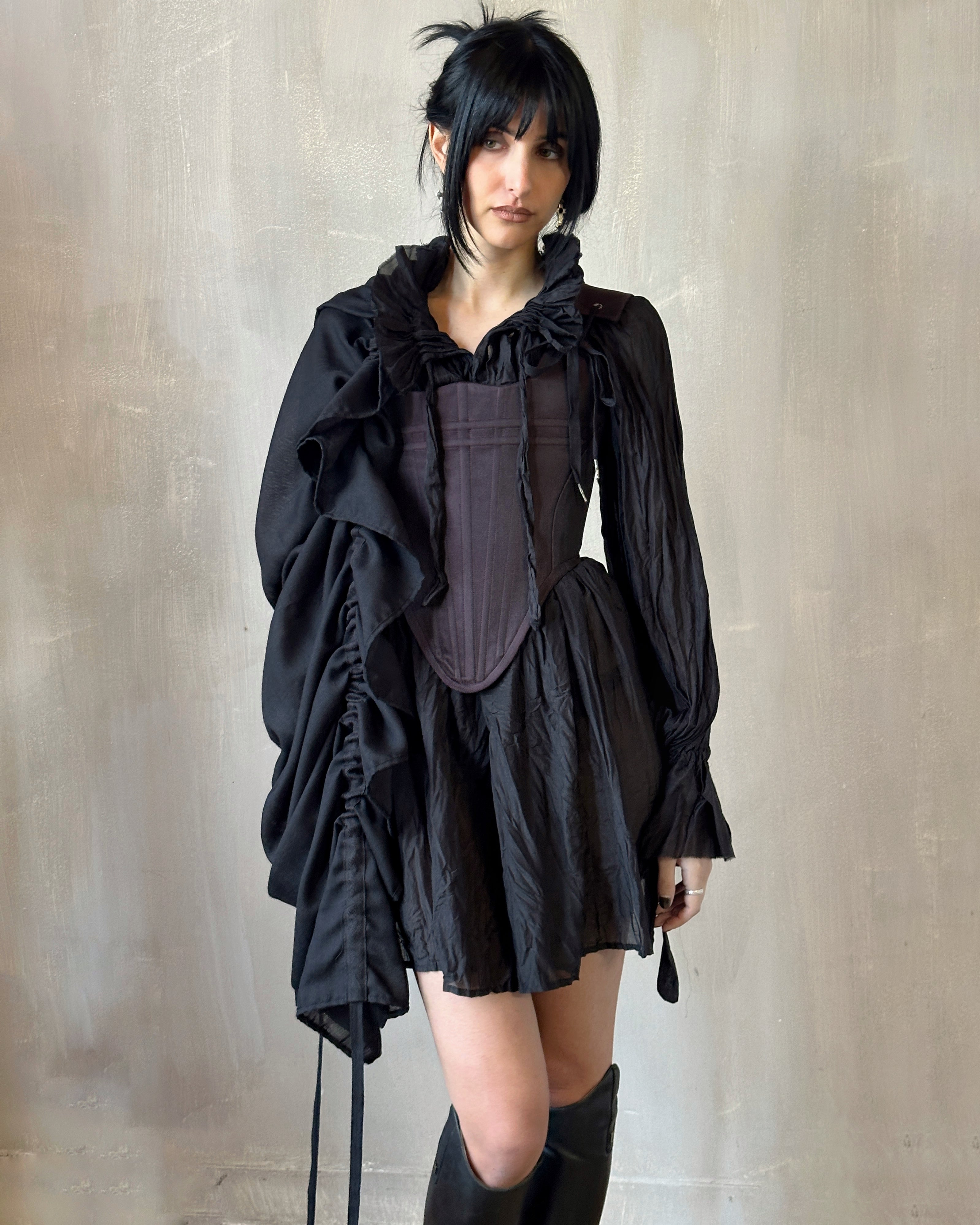 FW'24:  Stays in Black Purple Silk Damask (Pre-Order, Limited Edition)