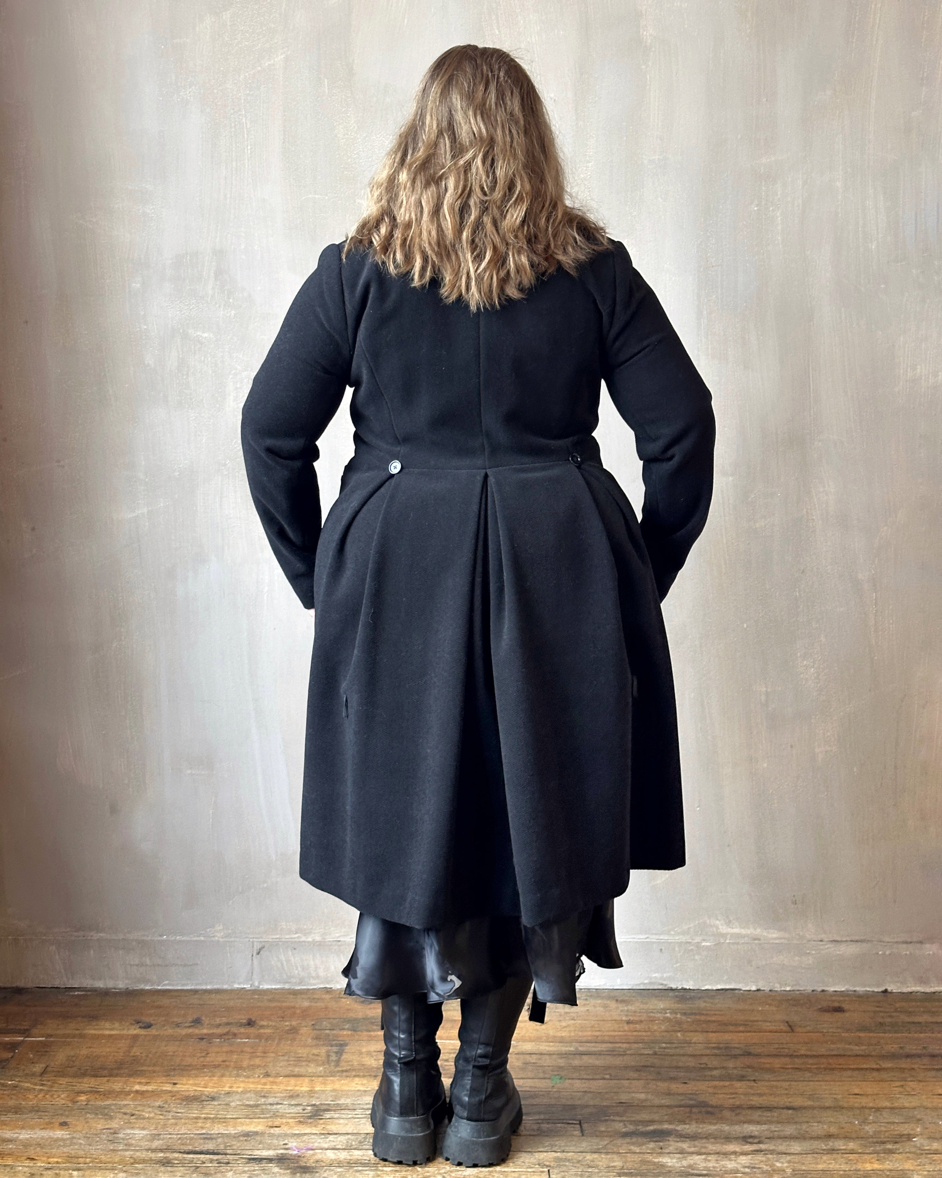 FW'24: Stand Collar Coat with Bustle