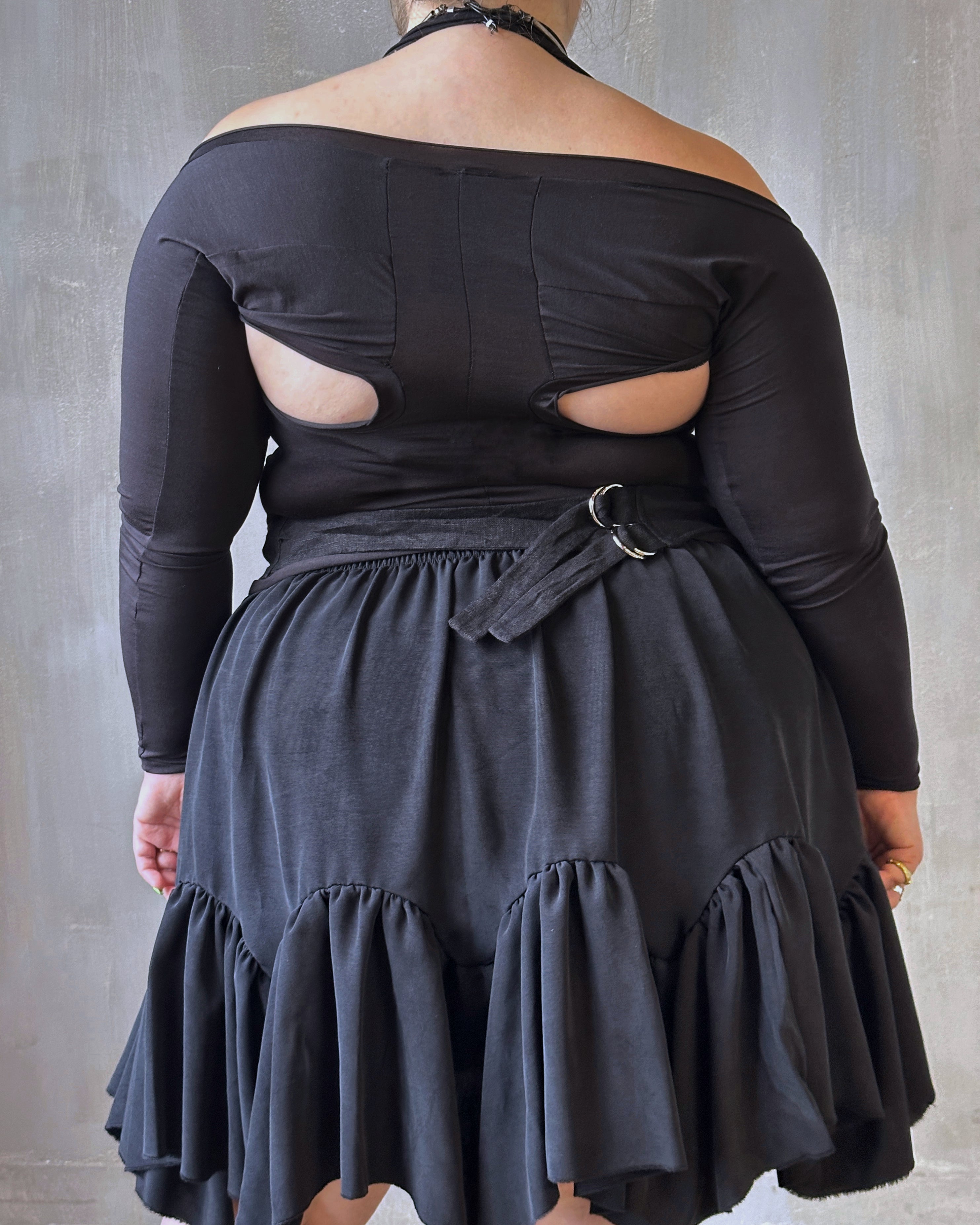 Petticoat Kilt in Black Twill Taffeta (In Stock) * Petticoat Kilt in Black Twill Taffeta (In Stock) *