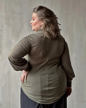 Winter '24 Bishop Sleeve Semi-Sheer Hourglass Tunic in Moss Green (Limited Edition, In Stock)