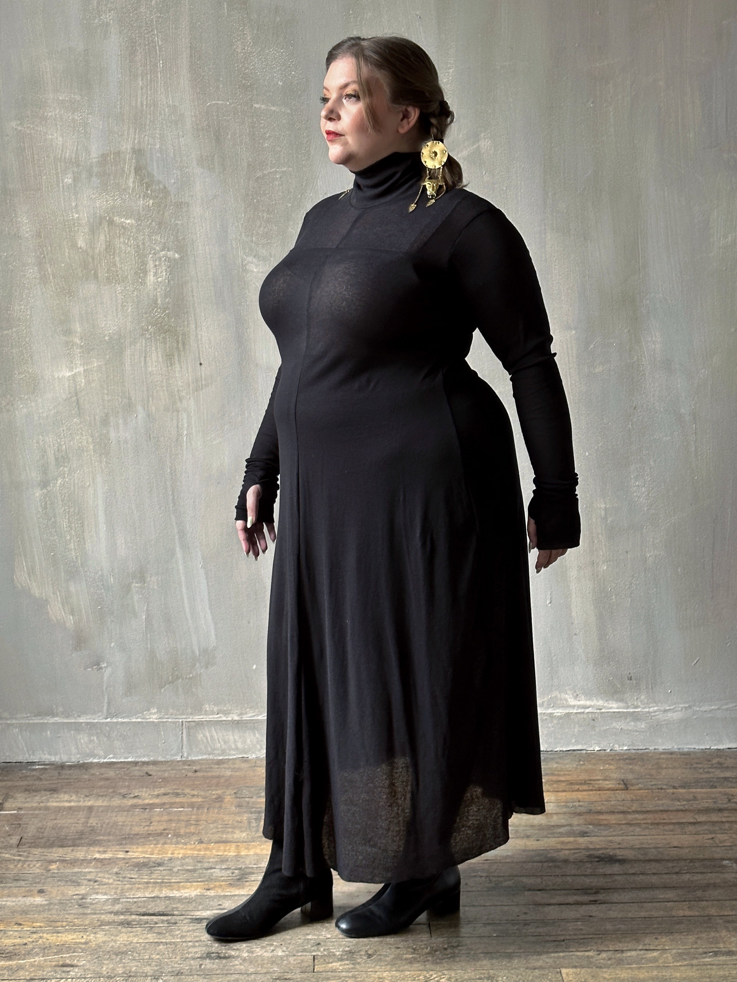 Cross-Seam Maxi Dress