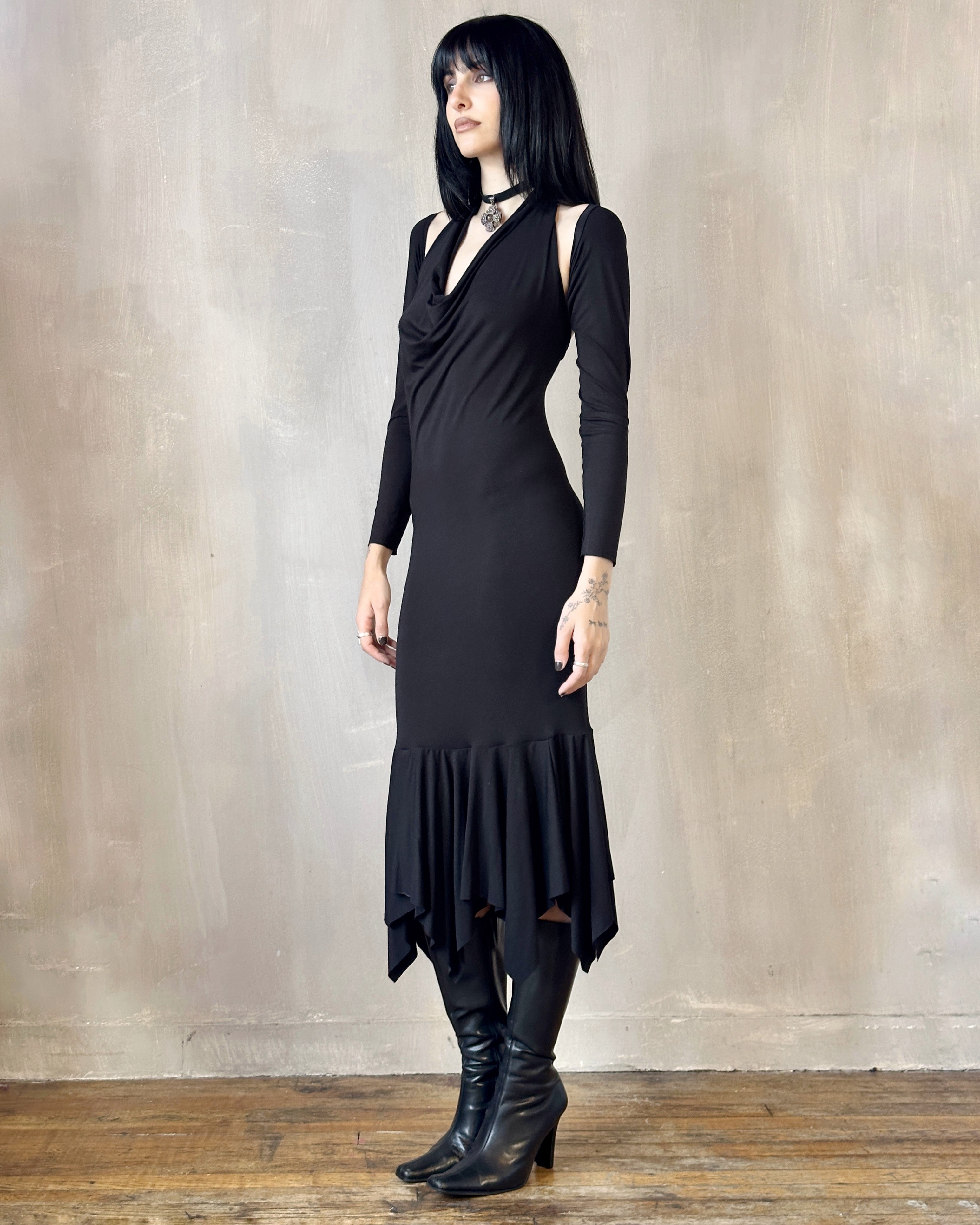 FW'24: Halter Shrug Dress Black (Pre-Order)
