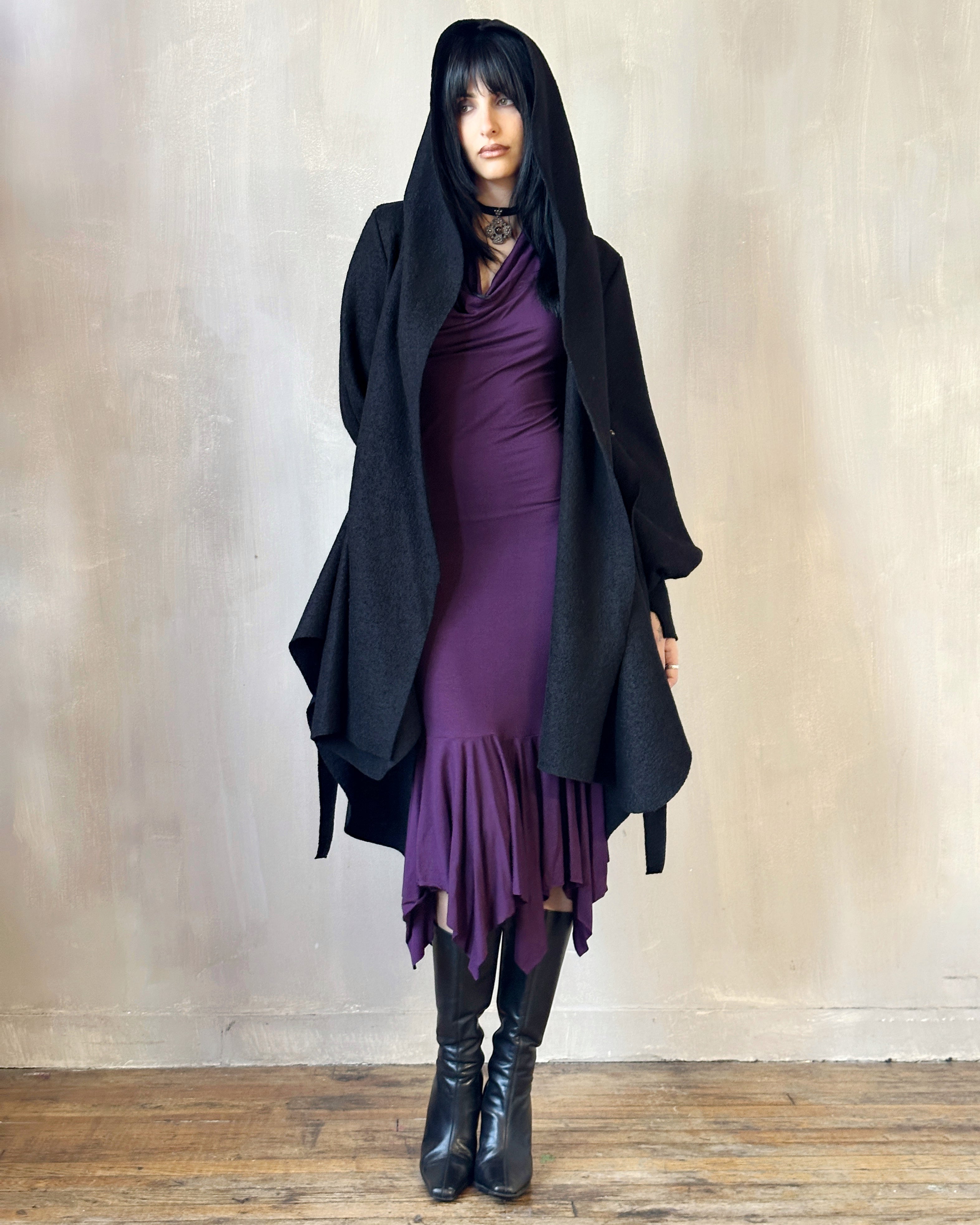 FW'24: Tournure Coat in Pure Wool Black