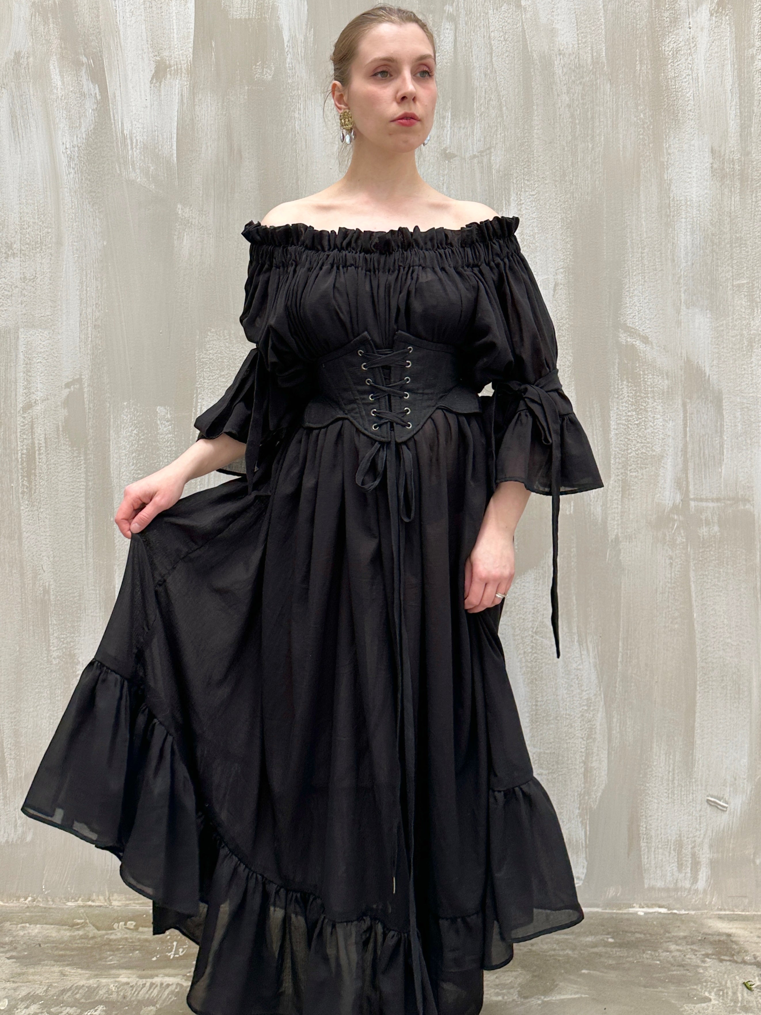 Maxi Paperbag Gown in Cotton Voile (Made-to-Order)