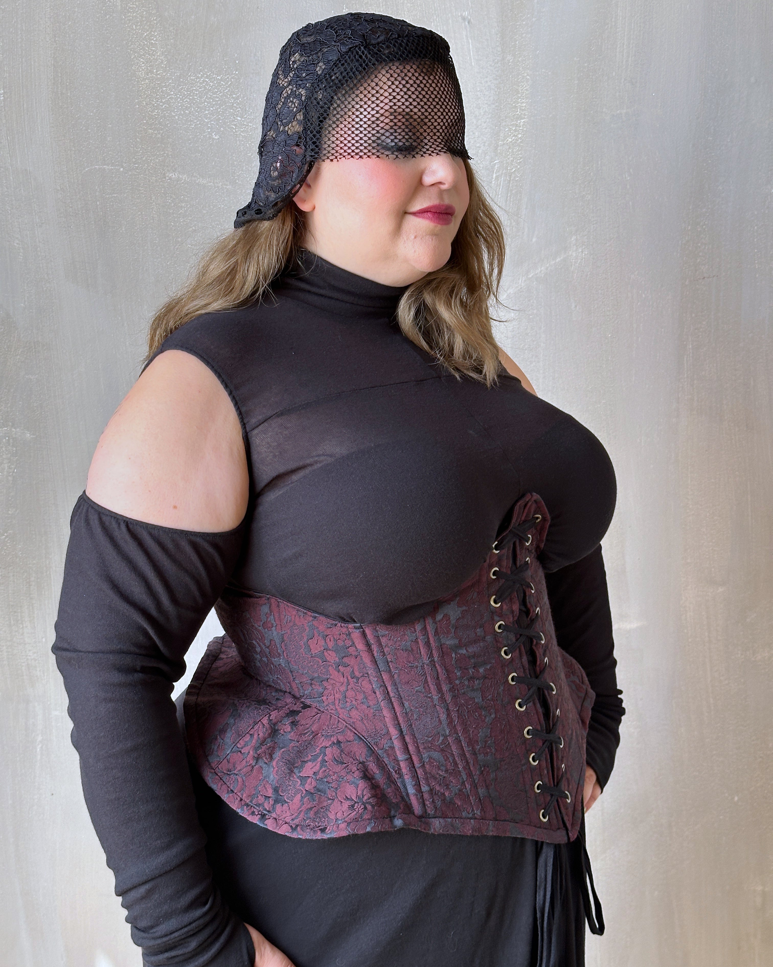 FW'24: Underbust Pannier Corset in "Blood Floral" Silk (Pre-Order, Limited Edition)
