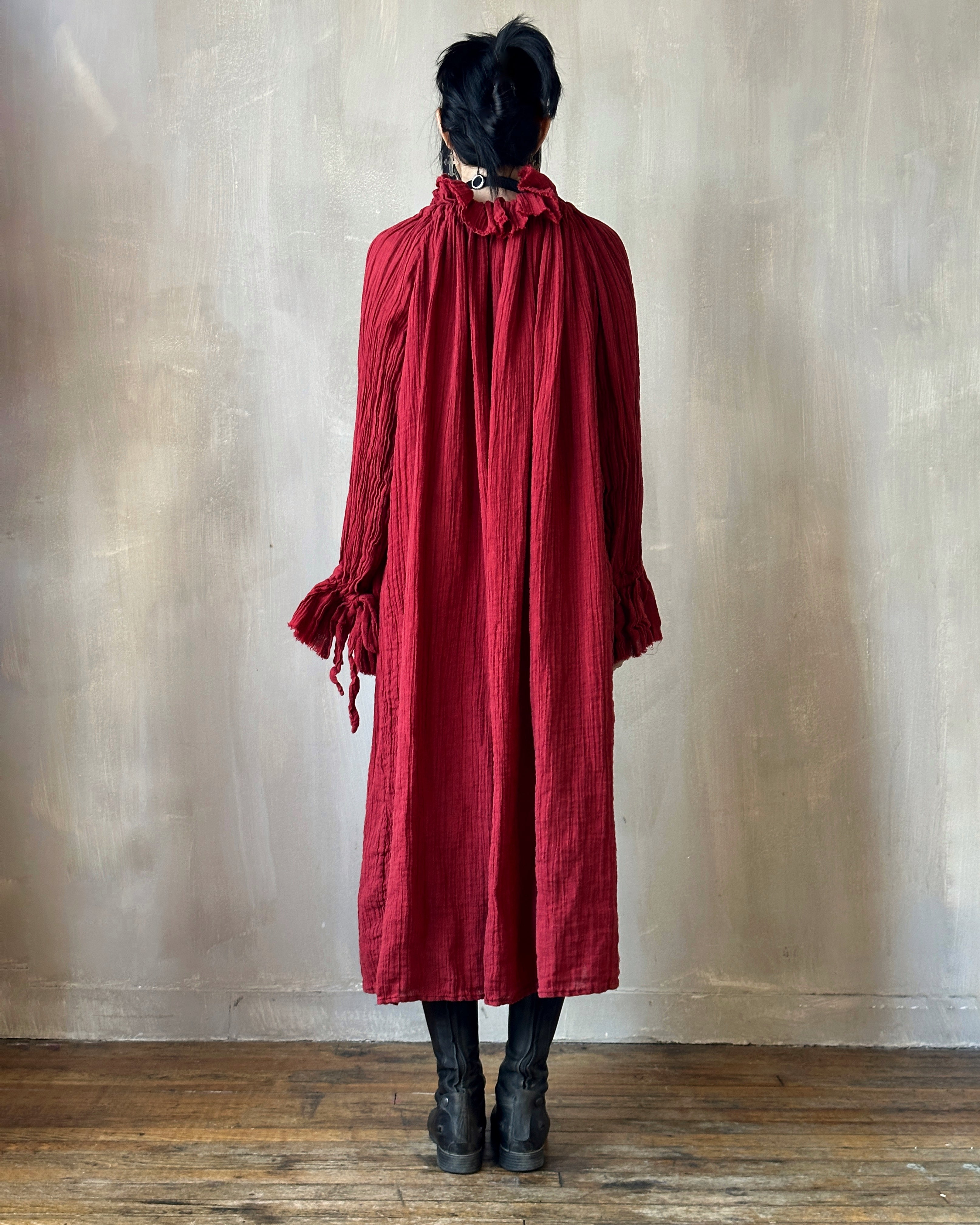 Ultra Maxi Alchemist Chemise in Burnt Red Linen (Pre-Order)