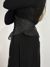 Severina Corset Belt in Baltic Linen (Black)