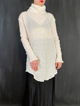 Sample Sale: High Collar Tunic in Cream Crinkled Cotton (All Sizes)